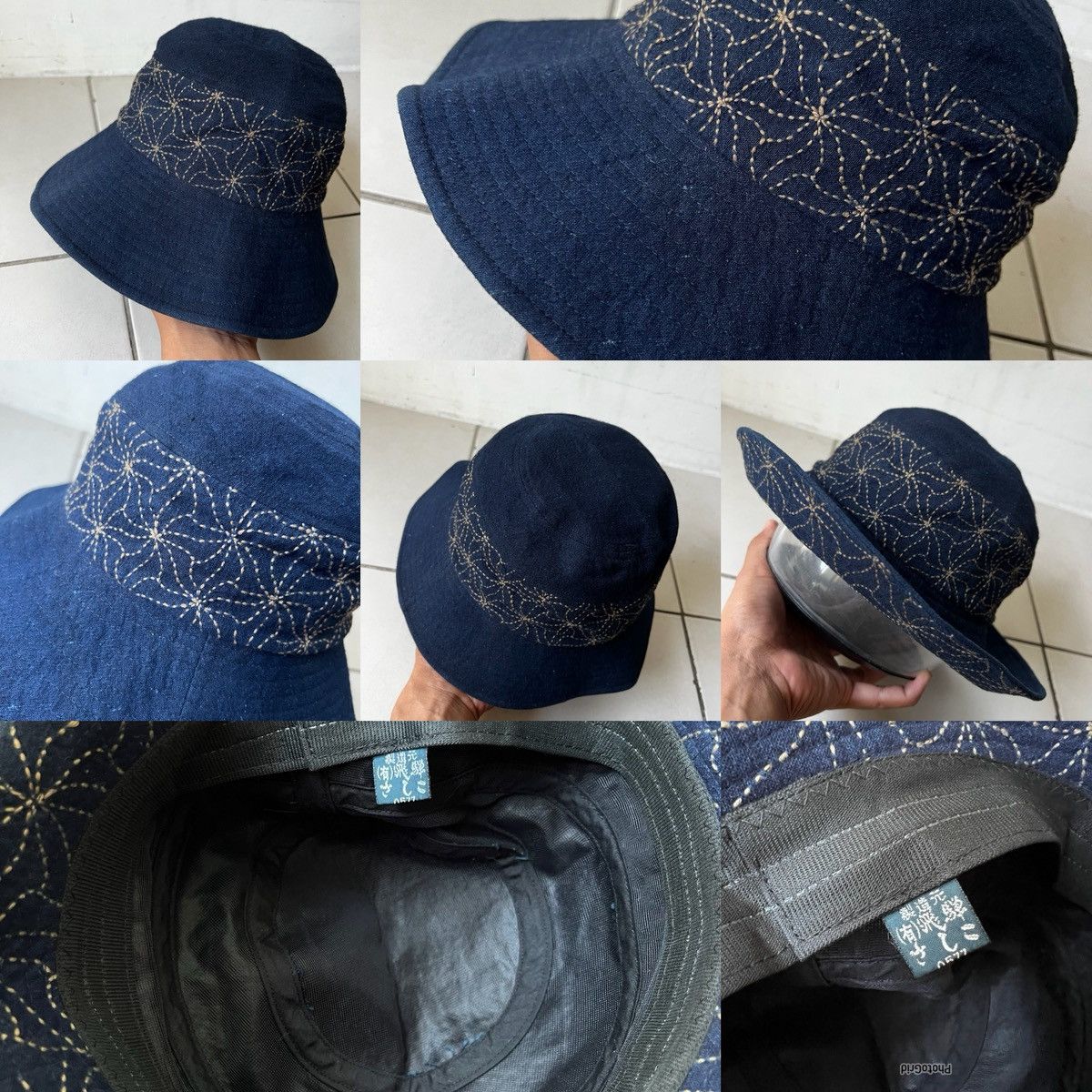 Japanese Brand Japanese Handmade Sashiko Hemp Hat Size ONE SIZE - 2 Thumbnail