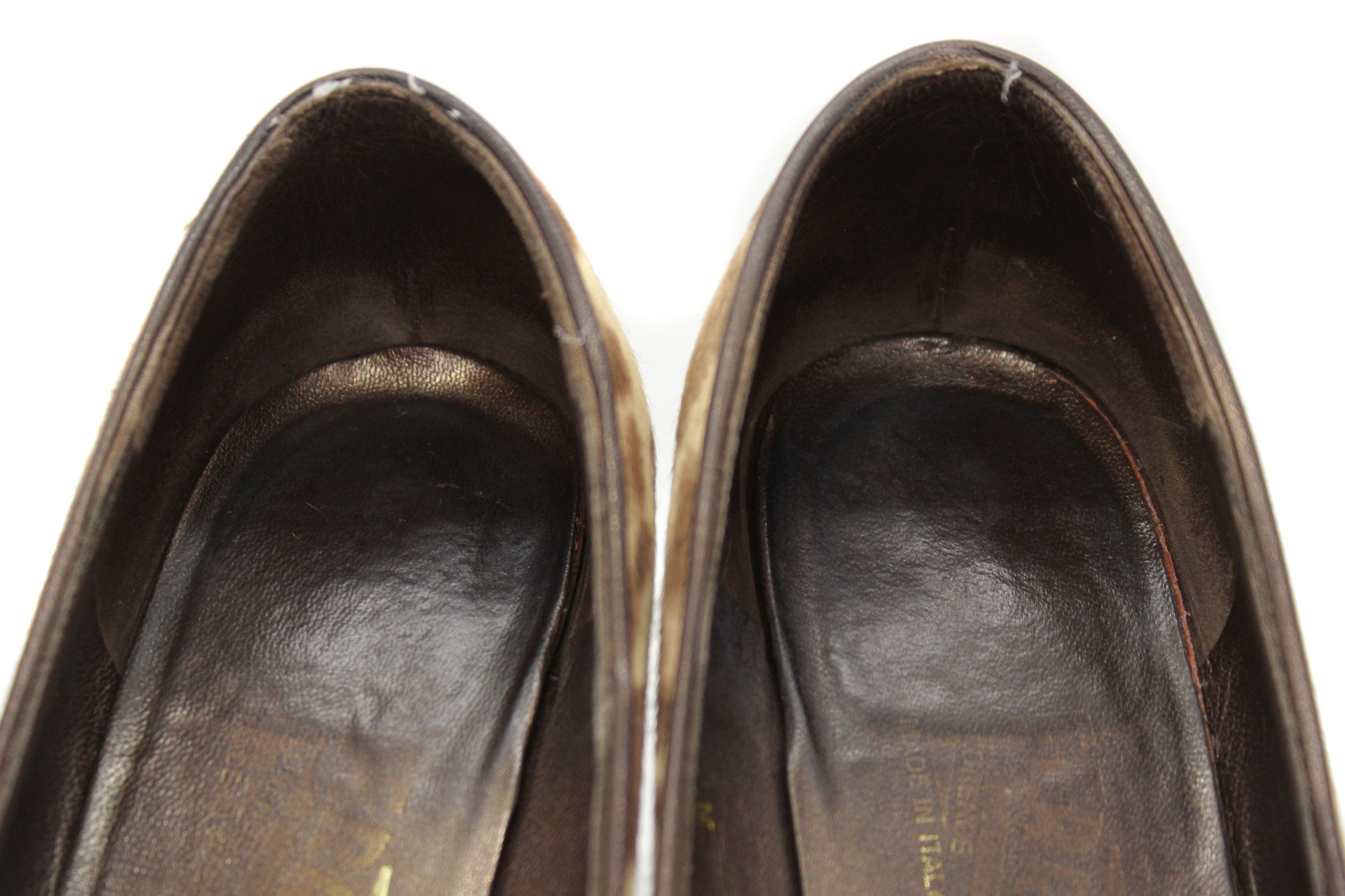 Salvatore Ferragamo 00S Leopard Heels Vintage Y2K Fur Size US 7 / IT 37 - 6 Thumbnail