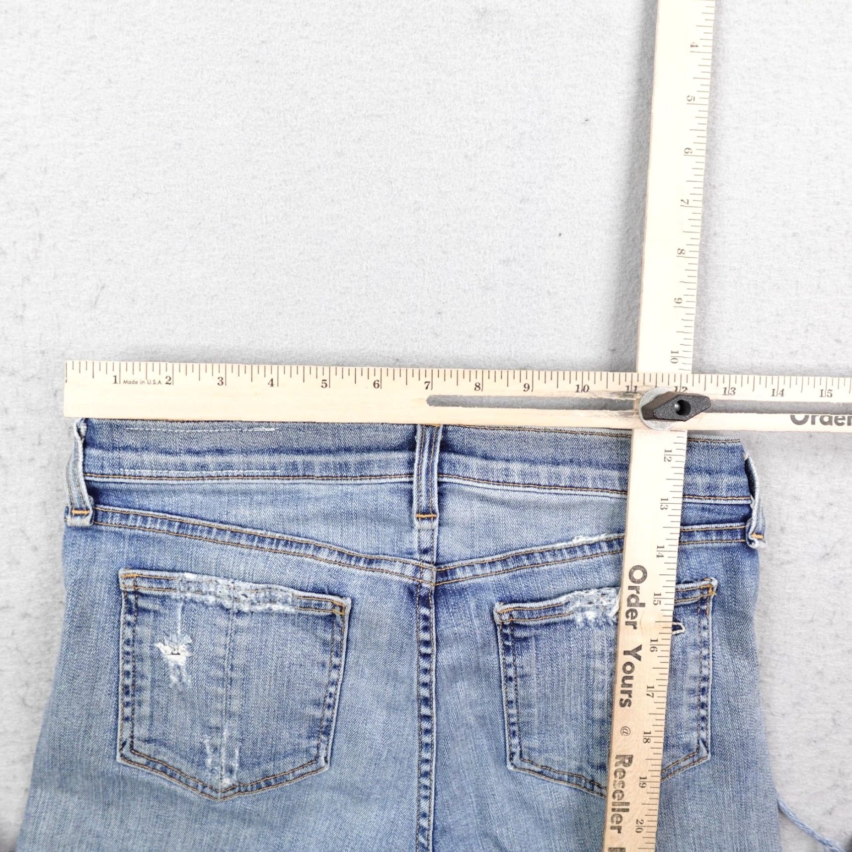 Rag & Bone Rag & Bone Jeans Womens 27 Blue Denim Distressed Skinny Commodore Raw Hem Flex Jeans Size 27" / US 4 / IT 40 - 7 Thumbnail