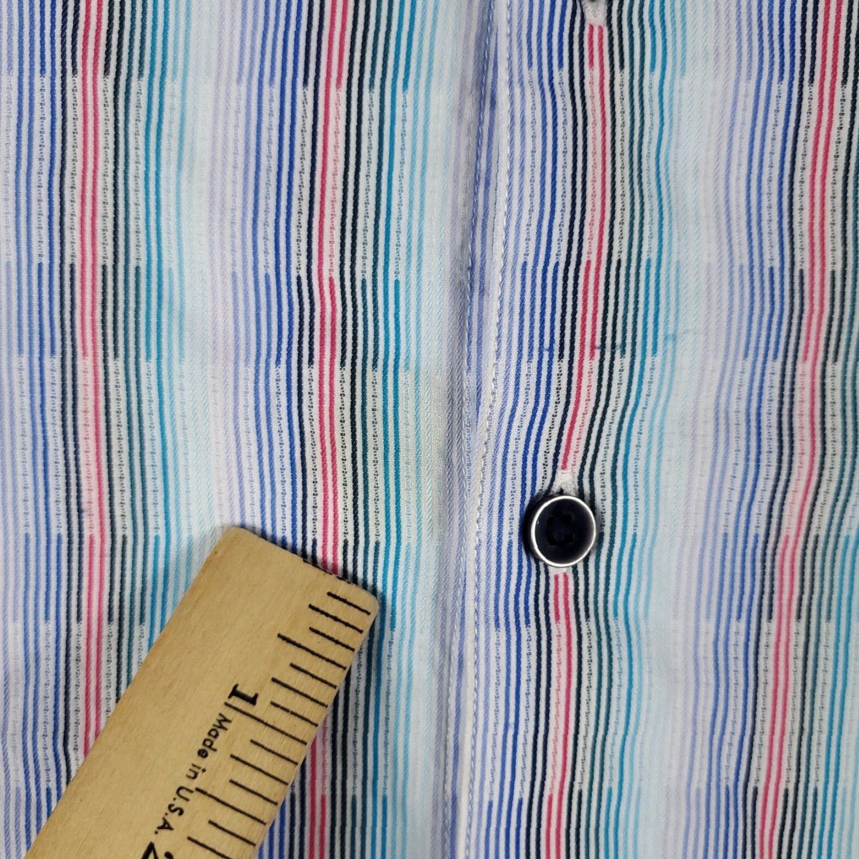 Robert Graham Robert Graham Shirt Mens Size Medium Blue Striped Button Up Short Sleeve Size US M / EU 48-50 / 2 - 4 Thumbnail