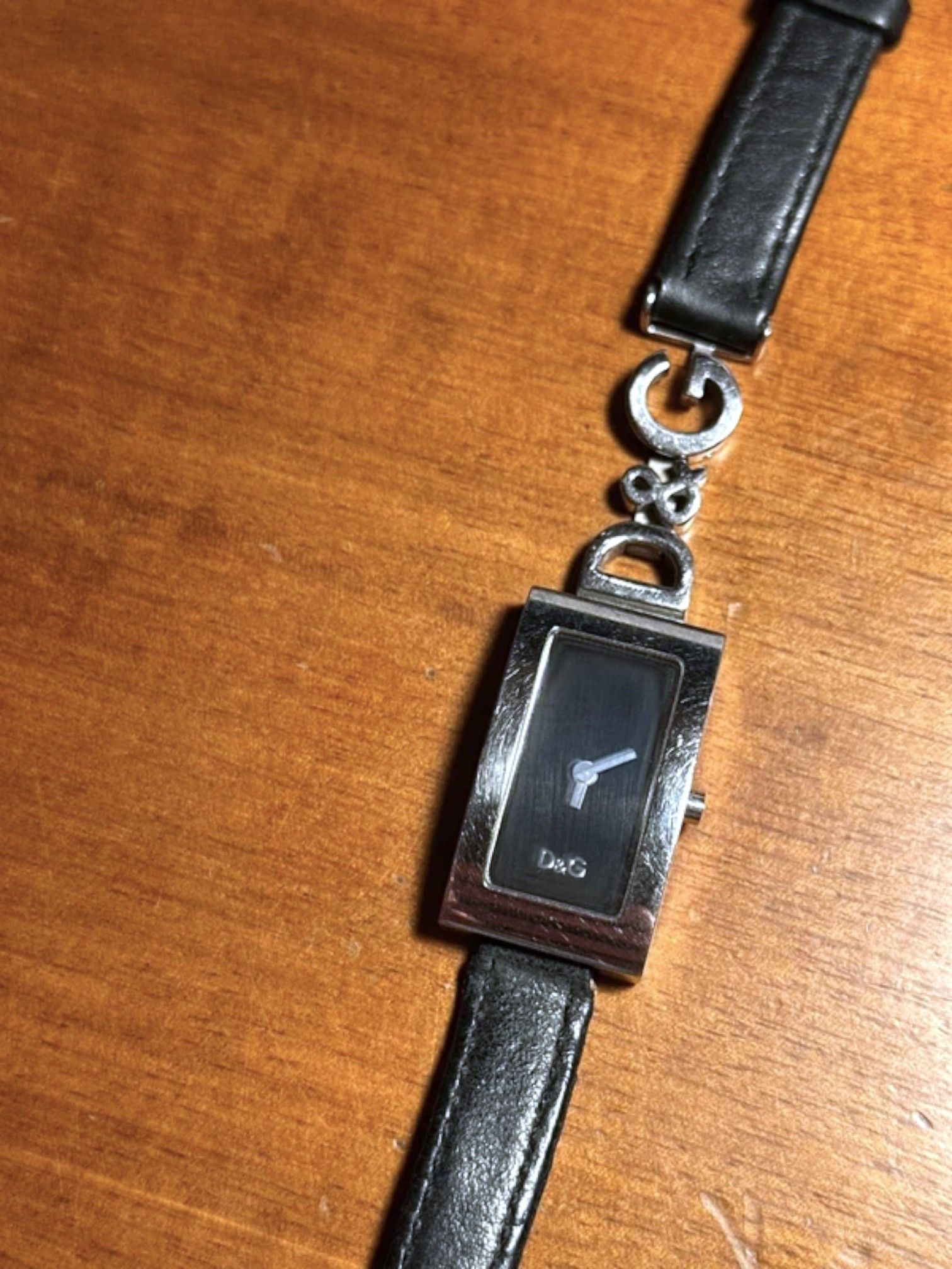 Dolce & Gabbana D&G Time Rectangular Watch Leather Strap c.2000s Size ONE SIZE - 2 Thumbnail
