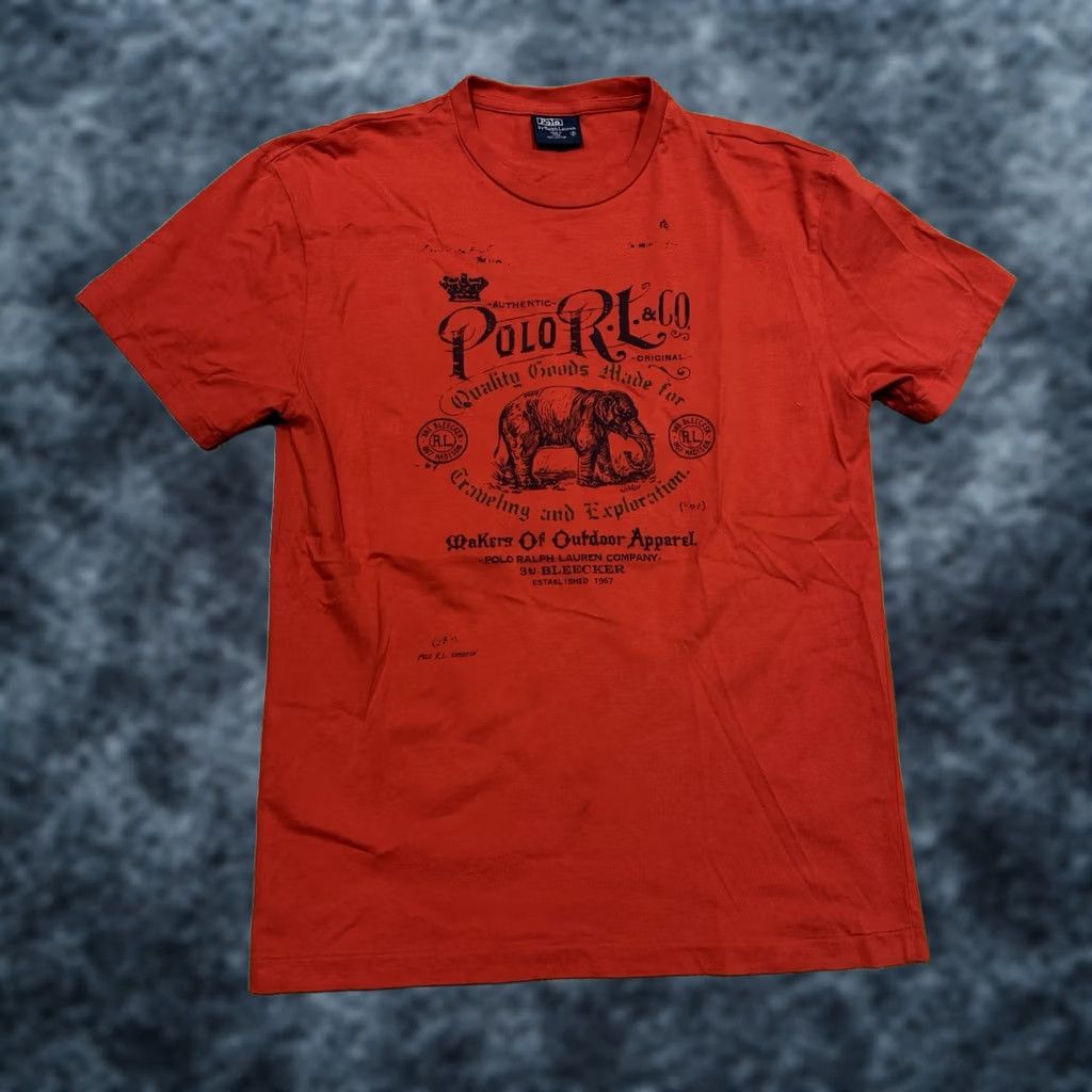 Ralph Lauren VINTAGE Ralph Lauren Polo T Shirt Men’s Small Red Elephant 90s Safari Graphic Print Short Sleeve Crew Neck Size US S / EU 44-46 / 1 - 1 Thumbnail