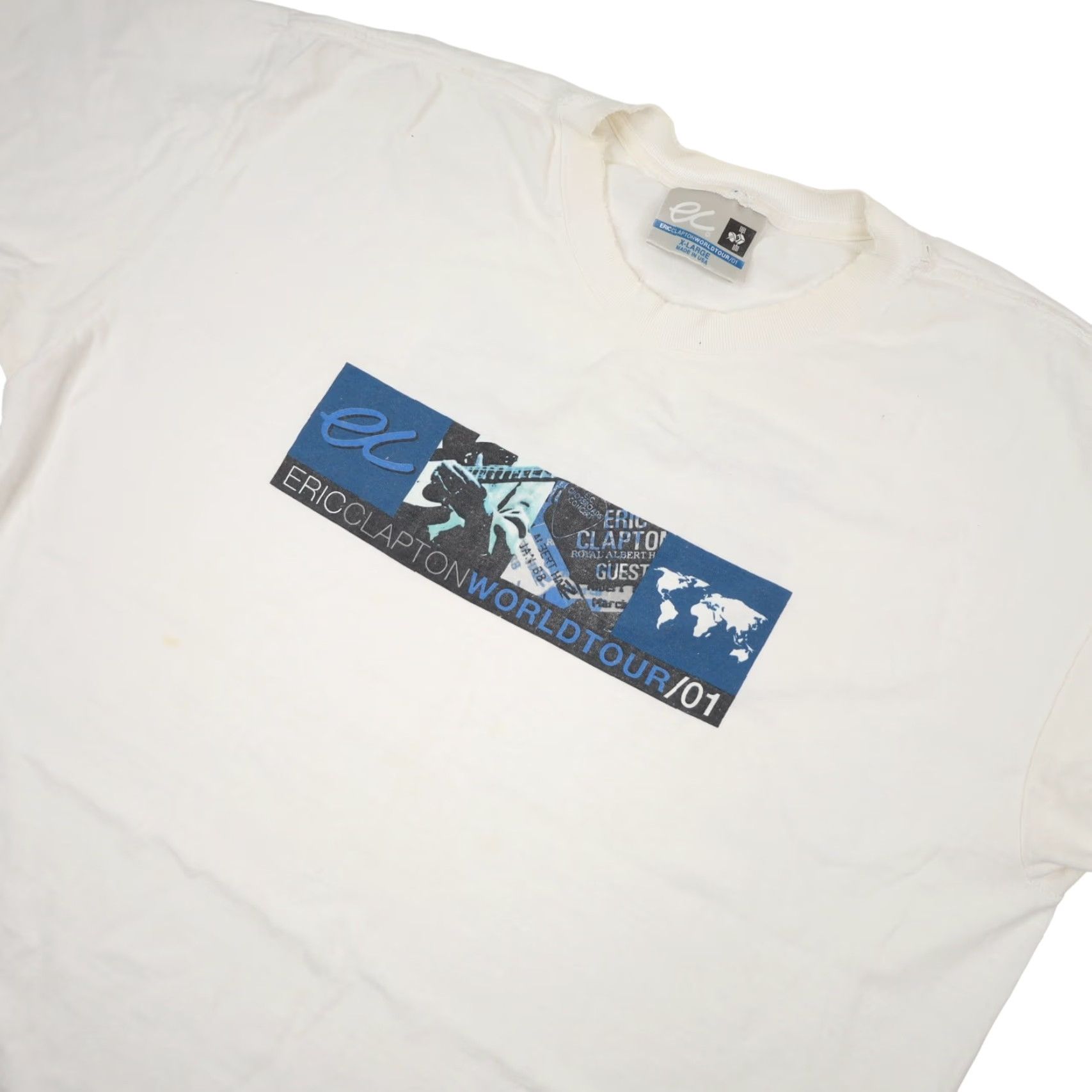 Vintage VINTAGE Eric Clapton World Tour T-Shirt XL Mens White Shirt Size US XL / EU 56 / 4 - 2 Thumbnail