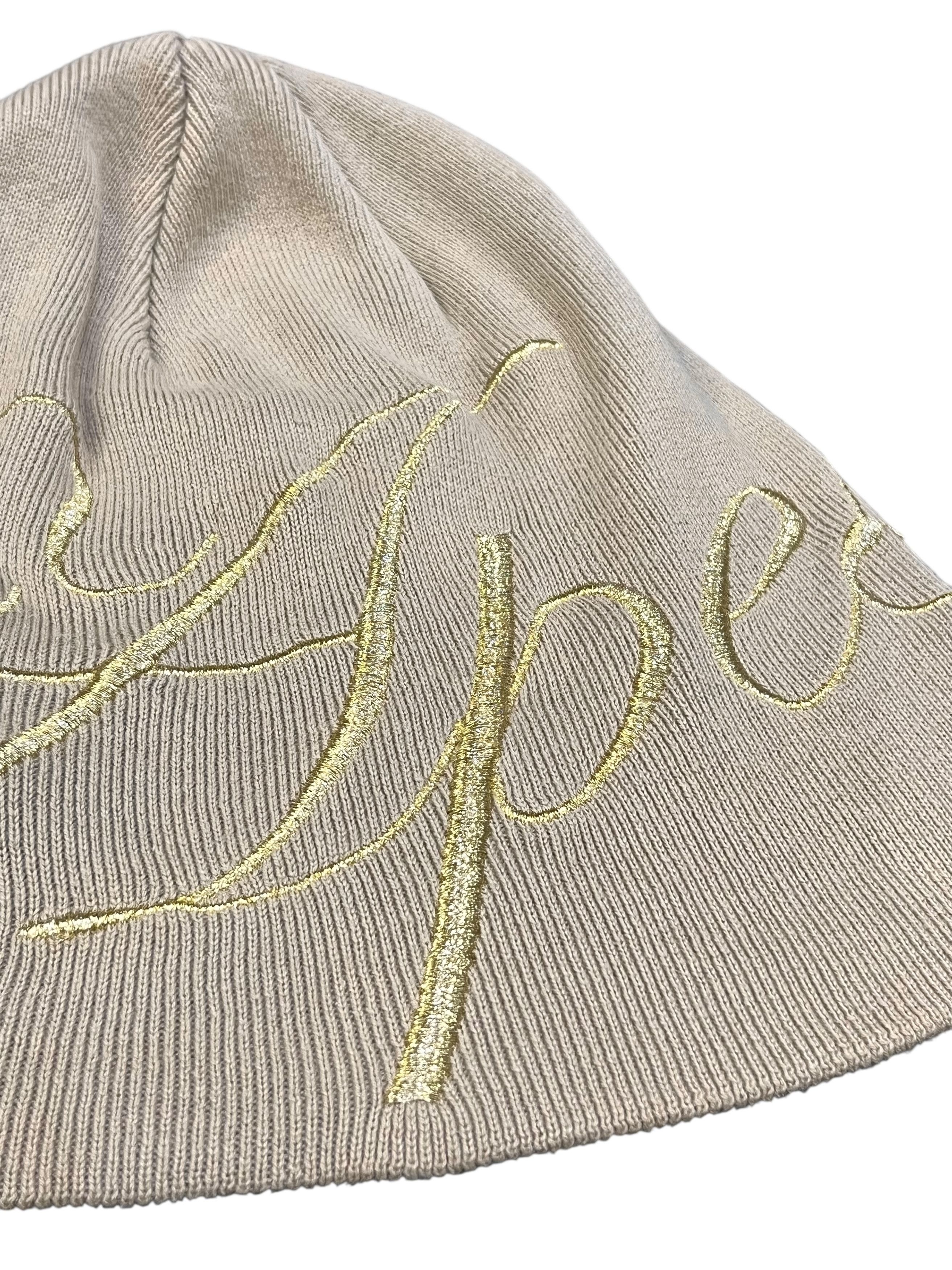 Designer APESTEIN Big Gold Embroidery Spell-out Large Beanie Size ONE SIZE - 5 Thumbnail