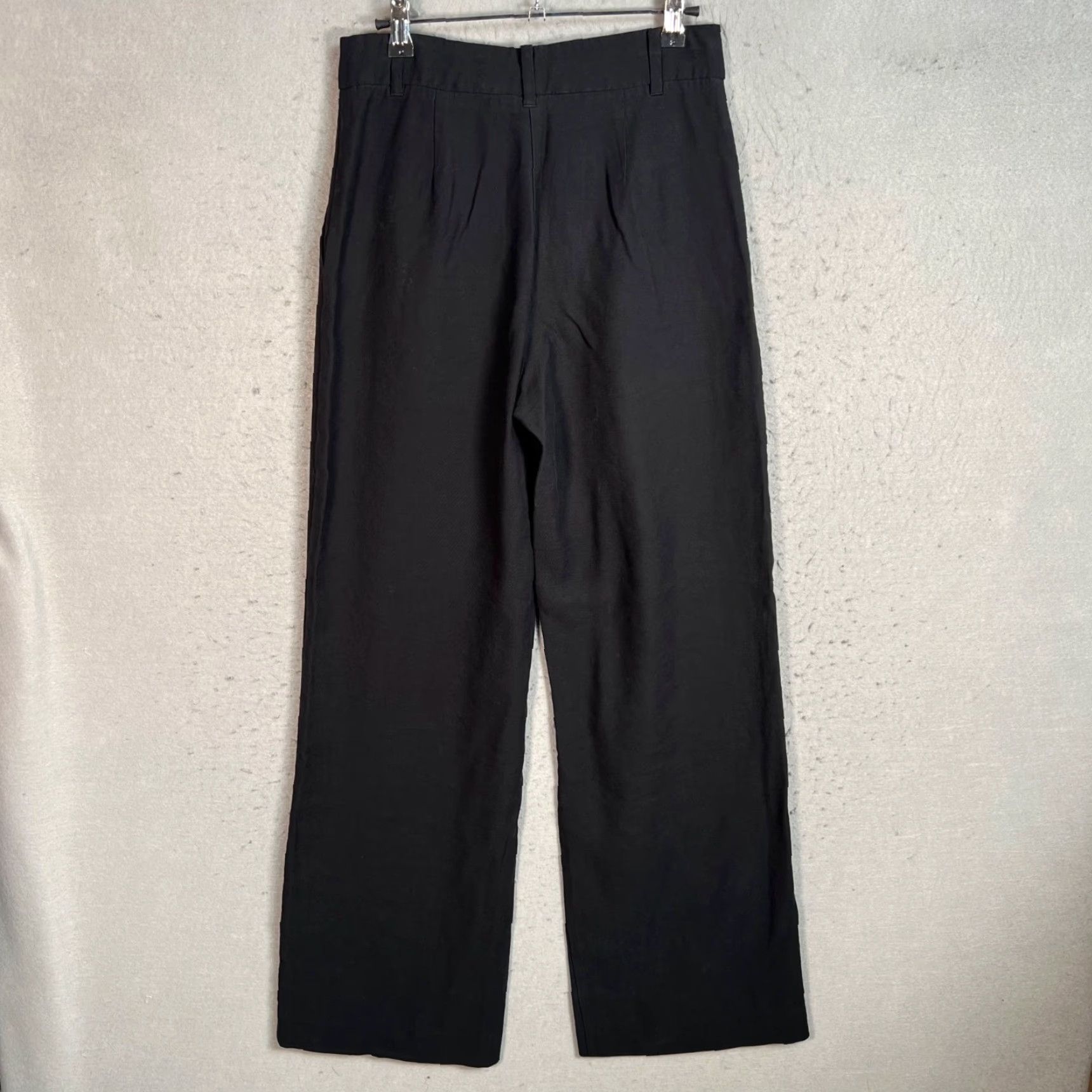 Mango Mango Womens Black Wide-Leg Trousers Viscose Blend Pants Size 2 Size 26" / US 2 / IT 38 - 2 Thumbnail