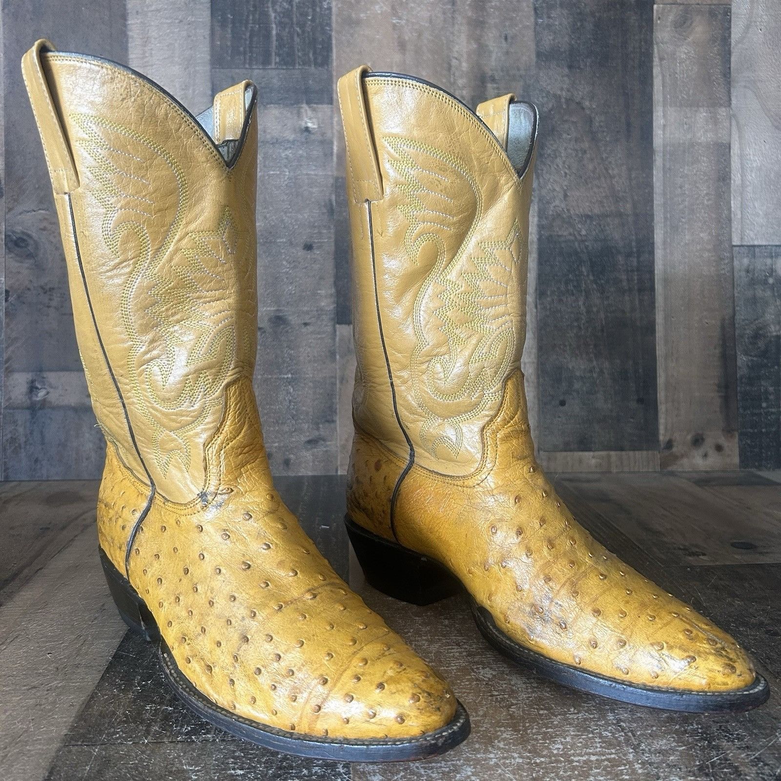 Vintage Custom Vintage Unbranded Ostrich Cowboy Boots Mens 9 Size US 9 / EU 42 - 2 Thumbnail