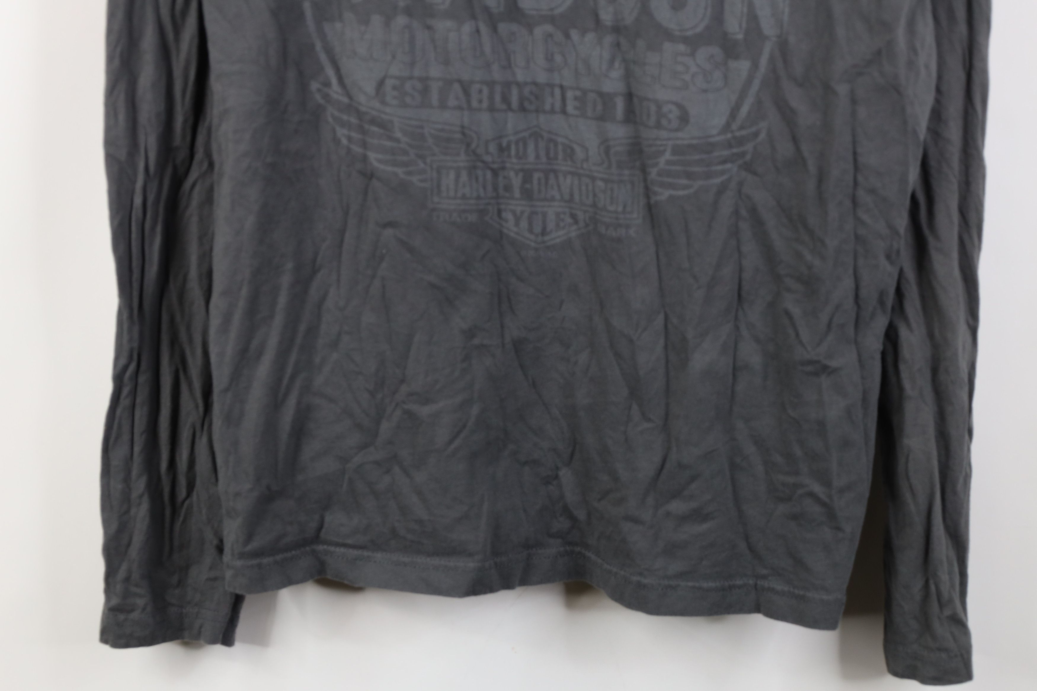 Harley Davidson Y2K Harley Davidson Spell Out Wings Long Sleeve T-Shirt Gray Size US L / EU 52-54 / 3 - 3 Thumbnail