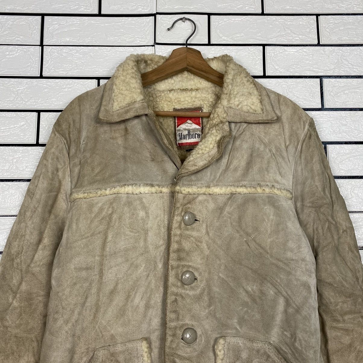 Marlboro 📌Vintage Marlboro Sherpa Genuine Leather Jacket Workwear Size US M / EU 48-50 / 2 - 4 Thumbnail