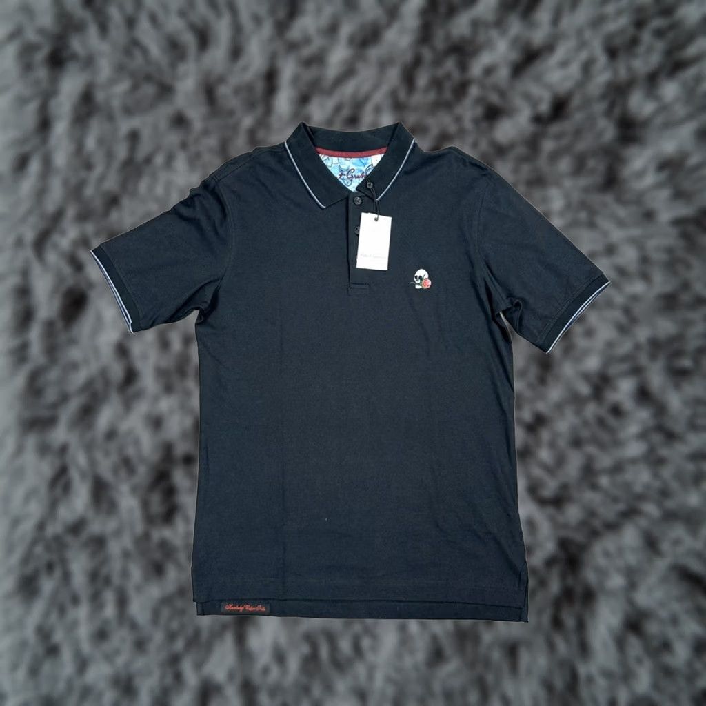 Robert Graham VINTAGE Robert Graham Rossi Skull and Rose Logo Black Classic Fit Polo Small Mens S Size US S / EU 44-46 / 1 - 1 Thumbnail