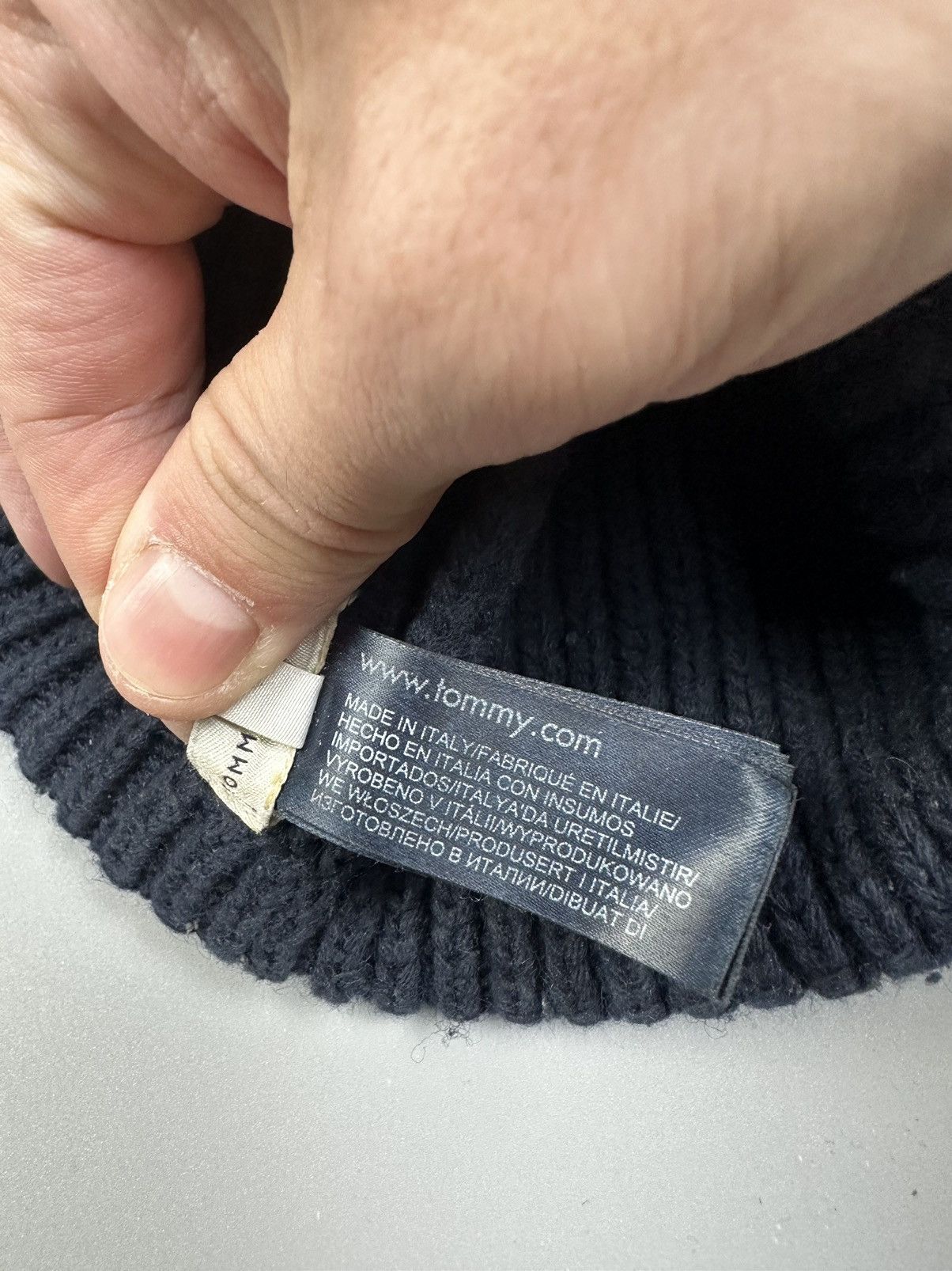 Tommy Hilfiger Tommy Hilfiger Blue Thick Knit Blue Logo Hat Size ONE SIZE - 4 Thumbnail