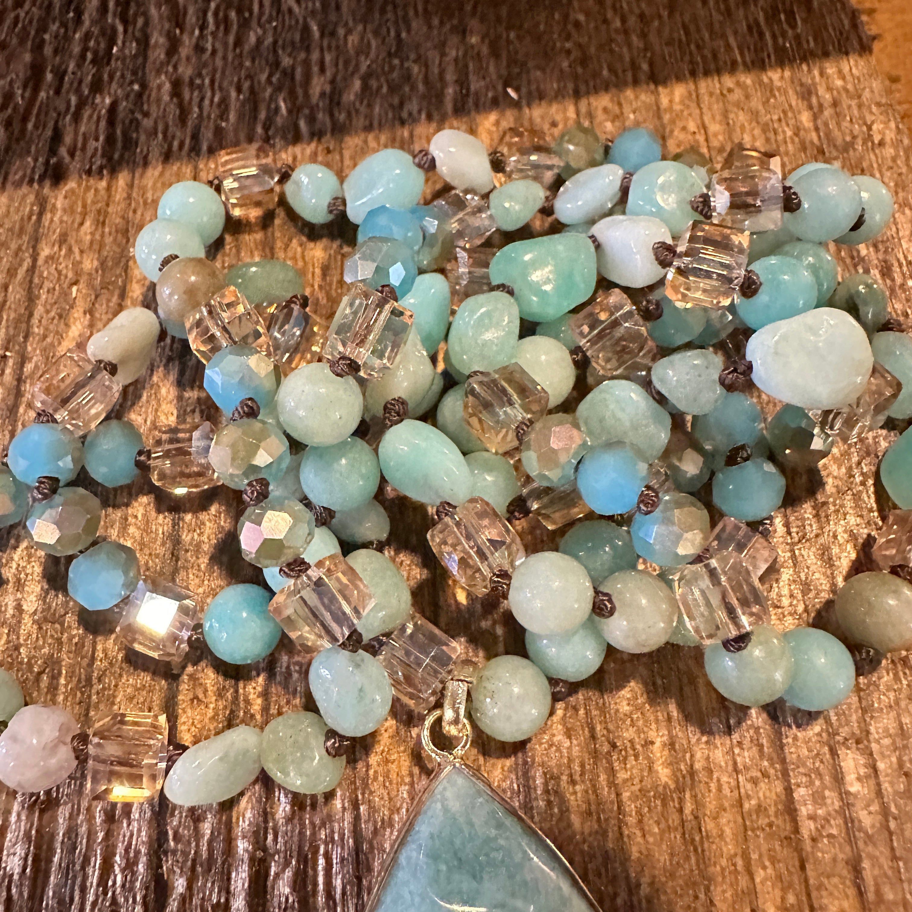 Other Bohemian Natural Green Pendant Necklace with Rock Crystal Be Size ONE SIZE - 5 Thumbnail