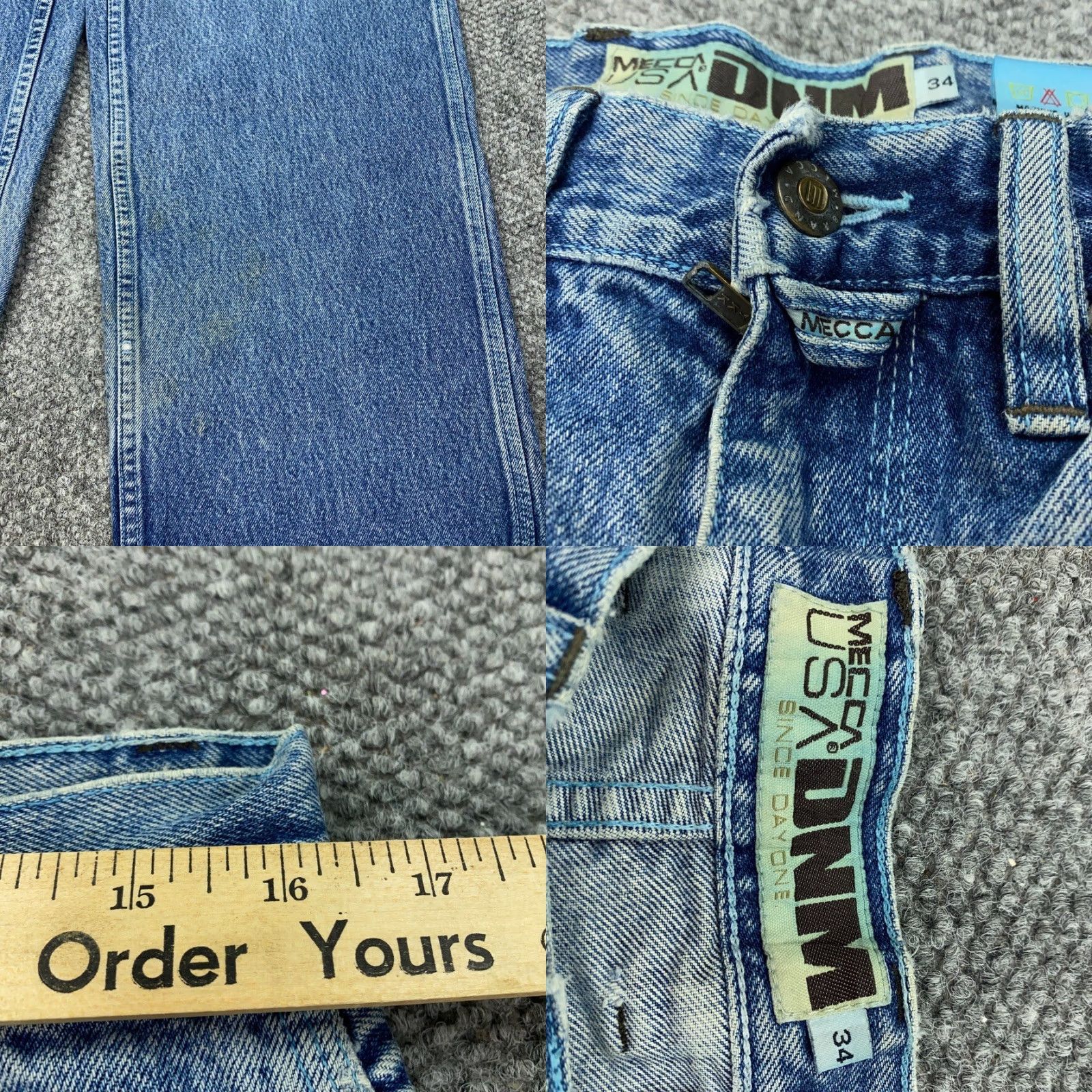 Vintage VINTAGE Mecca Mens Jeans 34x32 Denim Distressed Baggy Grunge 90s Retro Skateboard Size US 32 / EU 48 - 8 Thumbnail