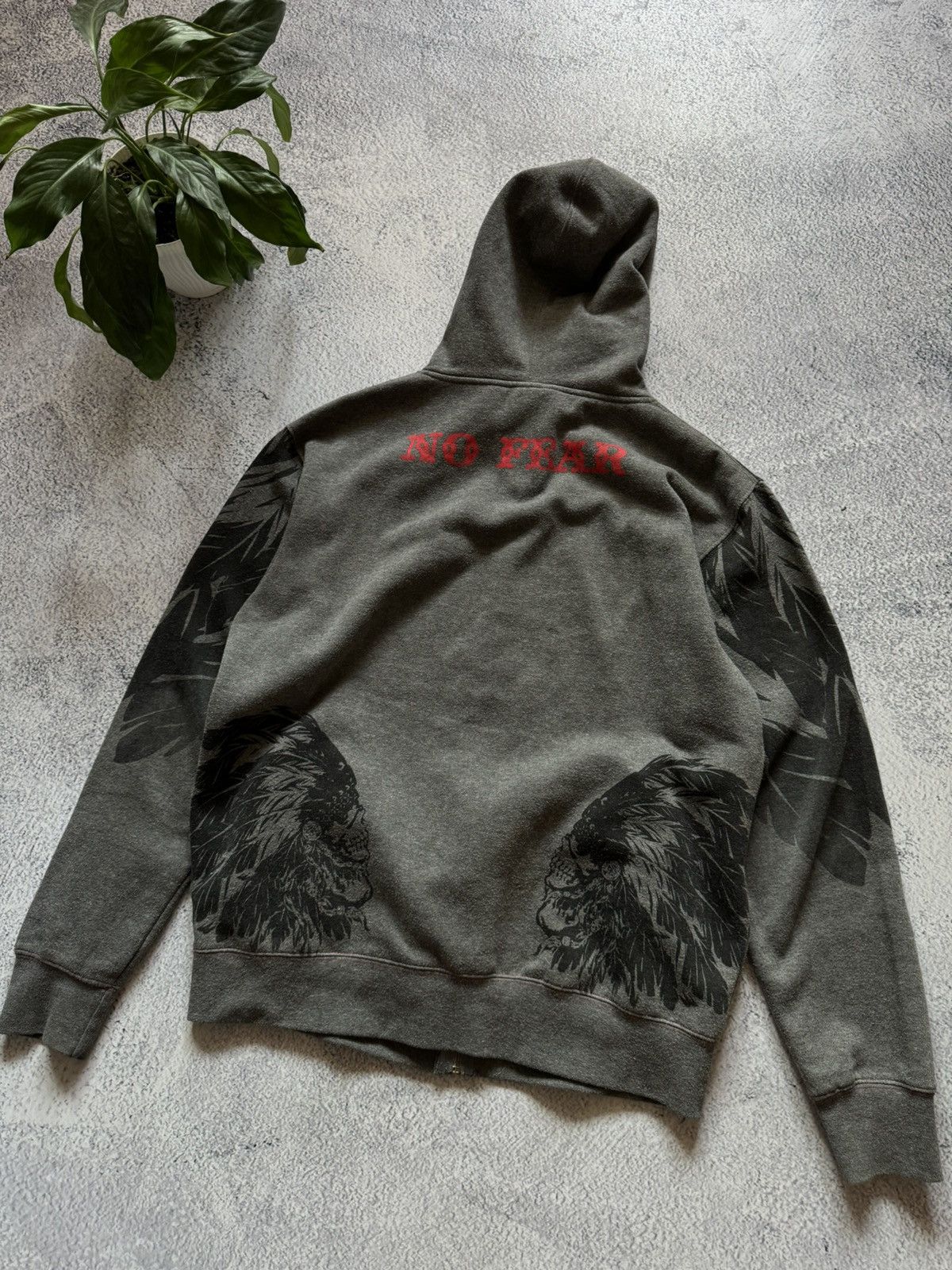 No Fear NO FEAR SKULL ZIP UP HOODIE VINTAGE FULL PRINTED Y2K Size US L / EU 52-54 / 3 - 4 Thumbnail