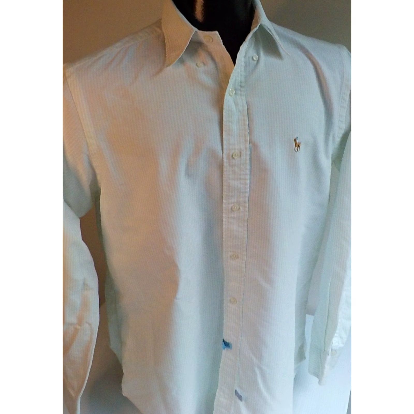 Ralph Lauren Ralph Lauren Button-Front Shirt 15 1/2 100% Cotton Green White Striped Button-Up Mens Shirt Size US M / EU 48-50 / 2 - 2 Thumbnail