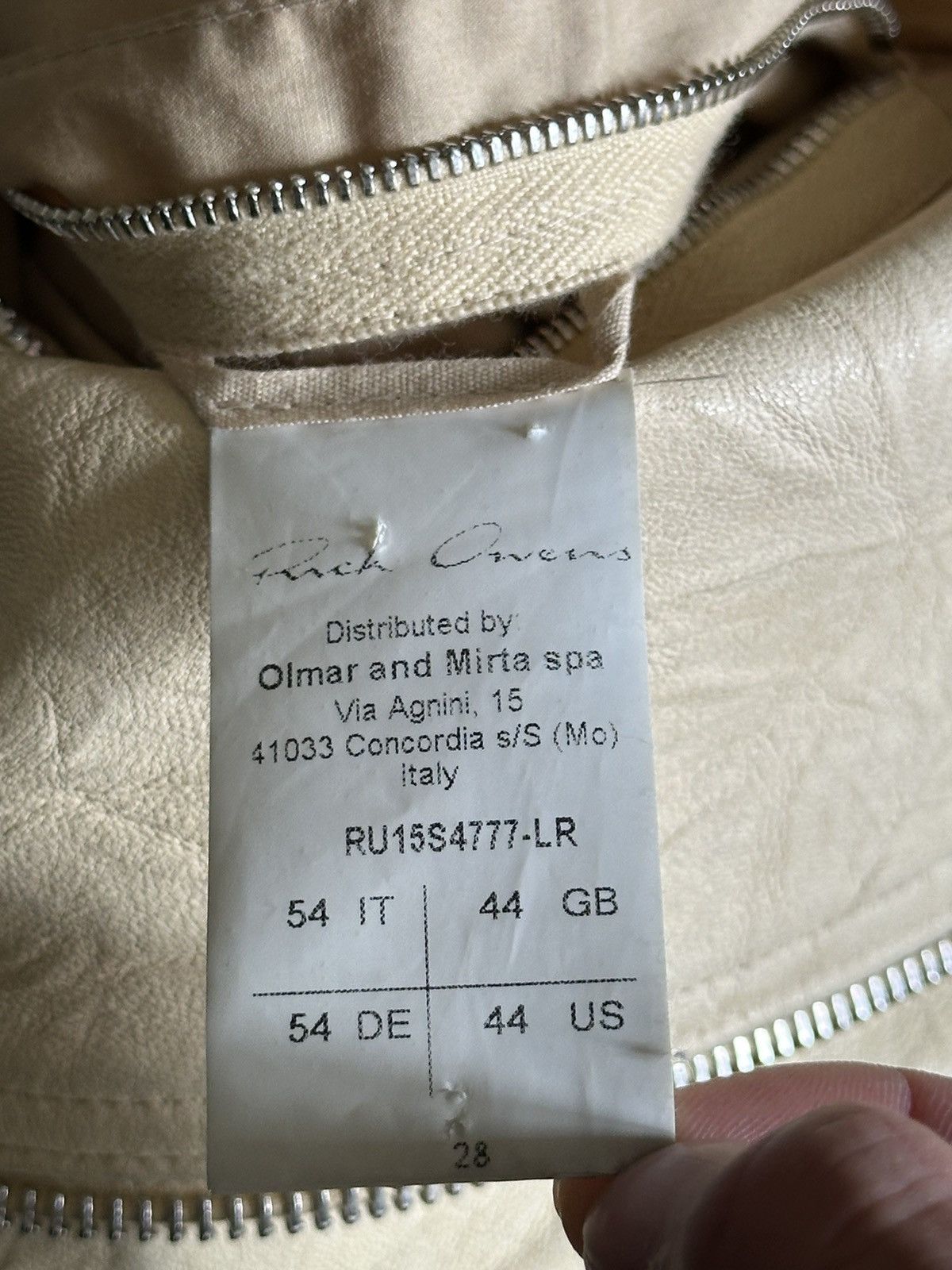 Rick Owens SS15 Faun Hammered Lambskin Leather Stooges Jacket 54 Size US L / EU 52-54 / 3 - 6 Thumbnail