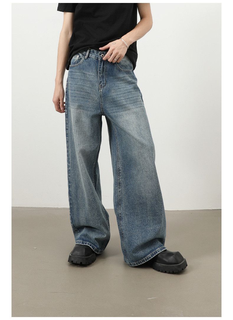 Japanese Brand Japanese retro style versatile men's wide-leg jeans Size US 32 / EU 48 - 3 Thumbnail