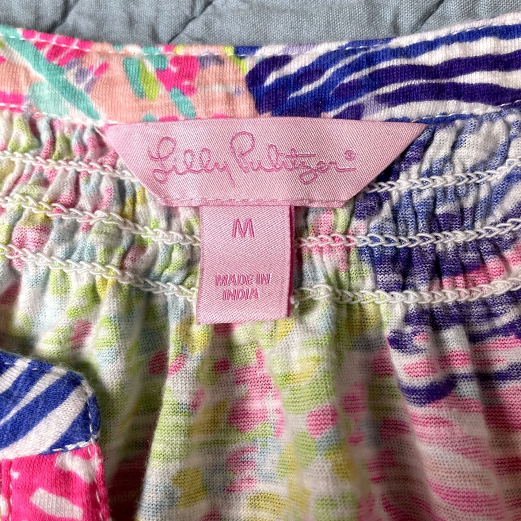 Lilly Pulitzer Lilly Pulitzer Tank Top M Multicolor Floral Beach Spring Summer Womens Roar Of The Seas Green Pink Purple V-Neck Sleeveless Cotton Size M / US 6-8 / IT 42-44 - 5 Thumbnail