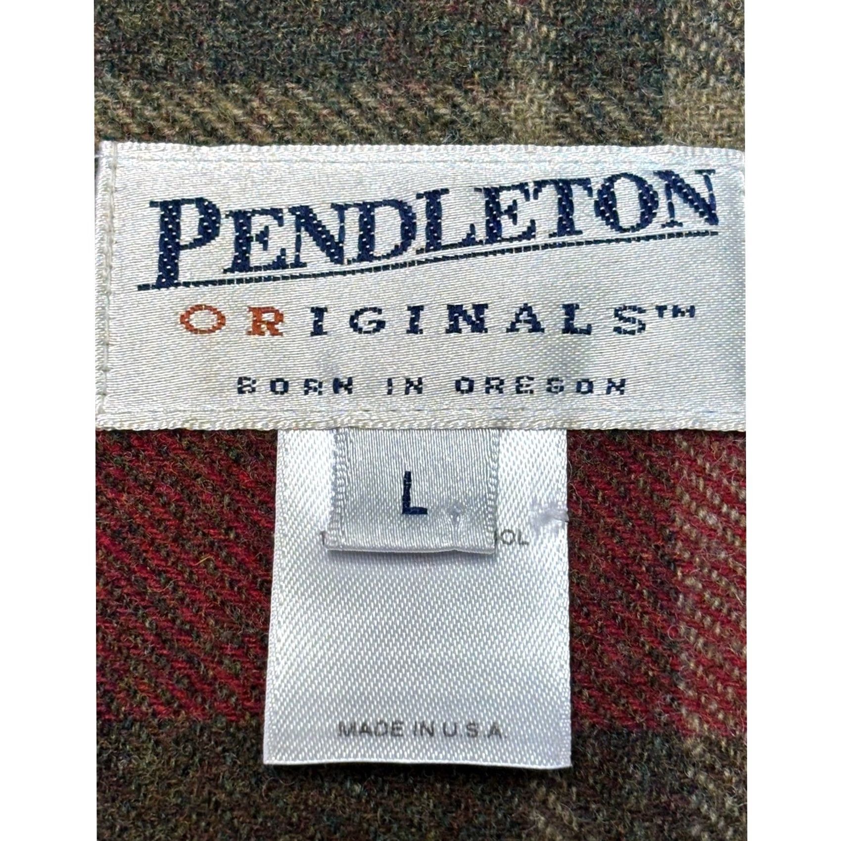 Pendleton VINTAGE Pendleton Jacket Wool Plaid Button Front Red Womens Large Mid-Length Wool Jacket Size L / US 10 / IT 46 - 3 Thumbnail