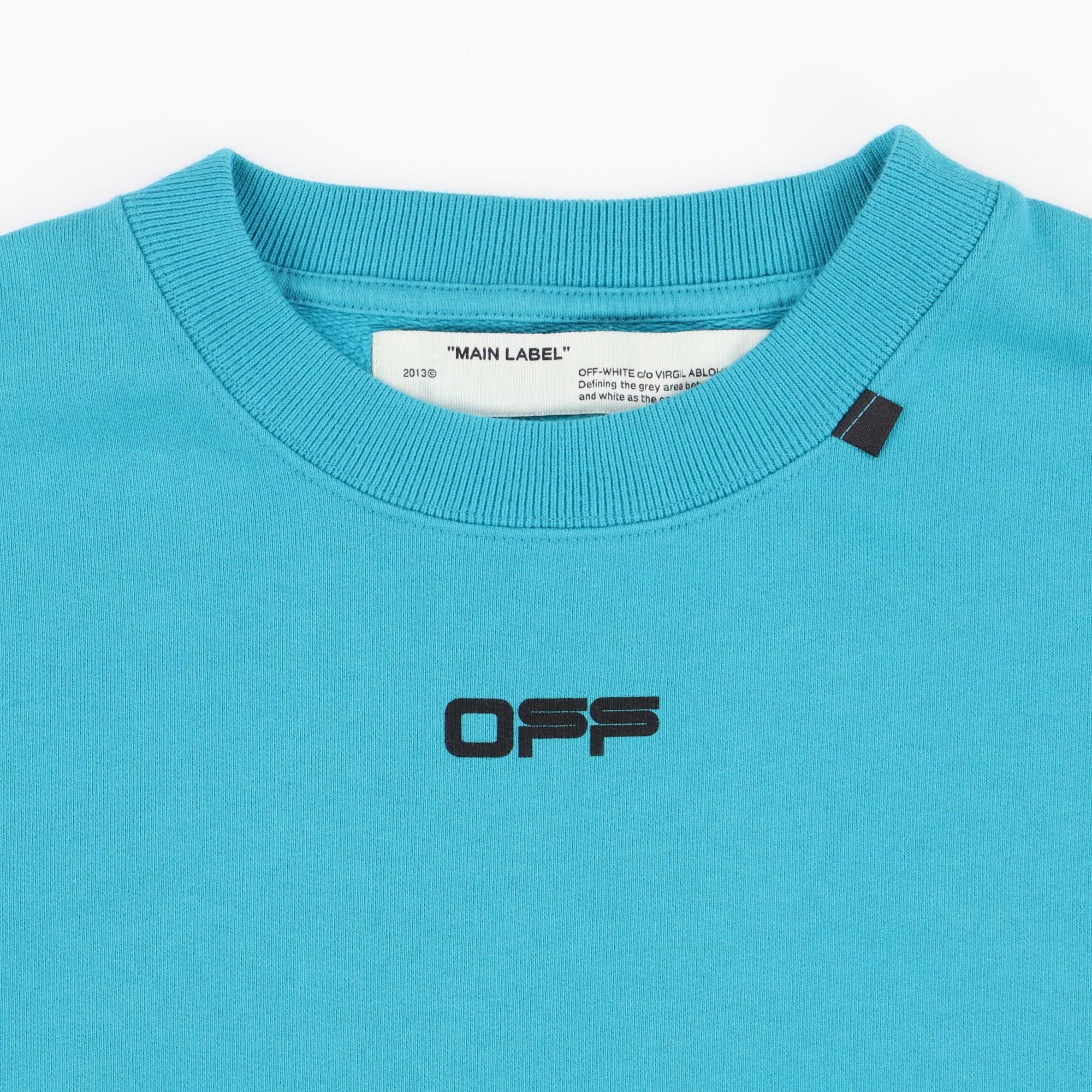 Off-White Blue Wavy Line Logo Oversized Sweatshirt Size US M / EU 48-50 / 2 - 5 Thumbnail