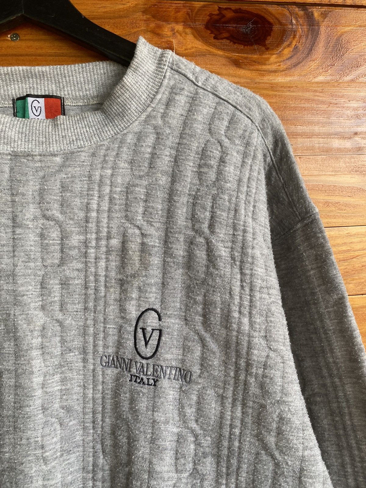 Gianni Valentino Vintage Gianni Valentino Italy Grey Knit Sweatshirt Pullover Size US XXL / EU 58 / 5 - 8 Thumbnail