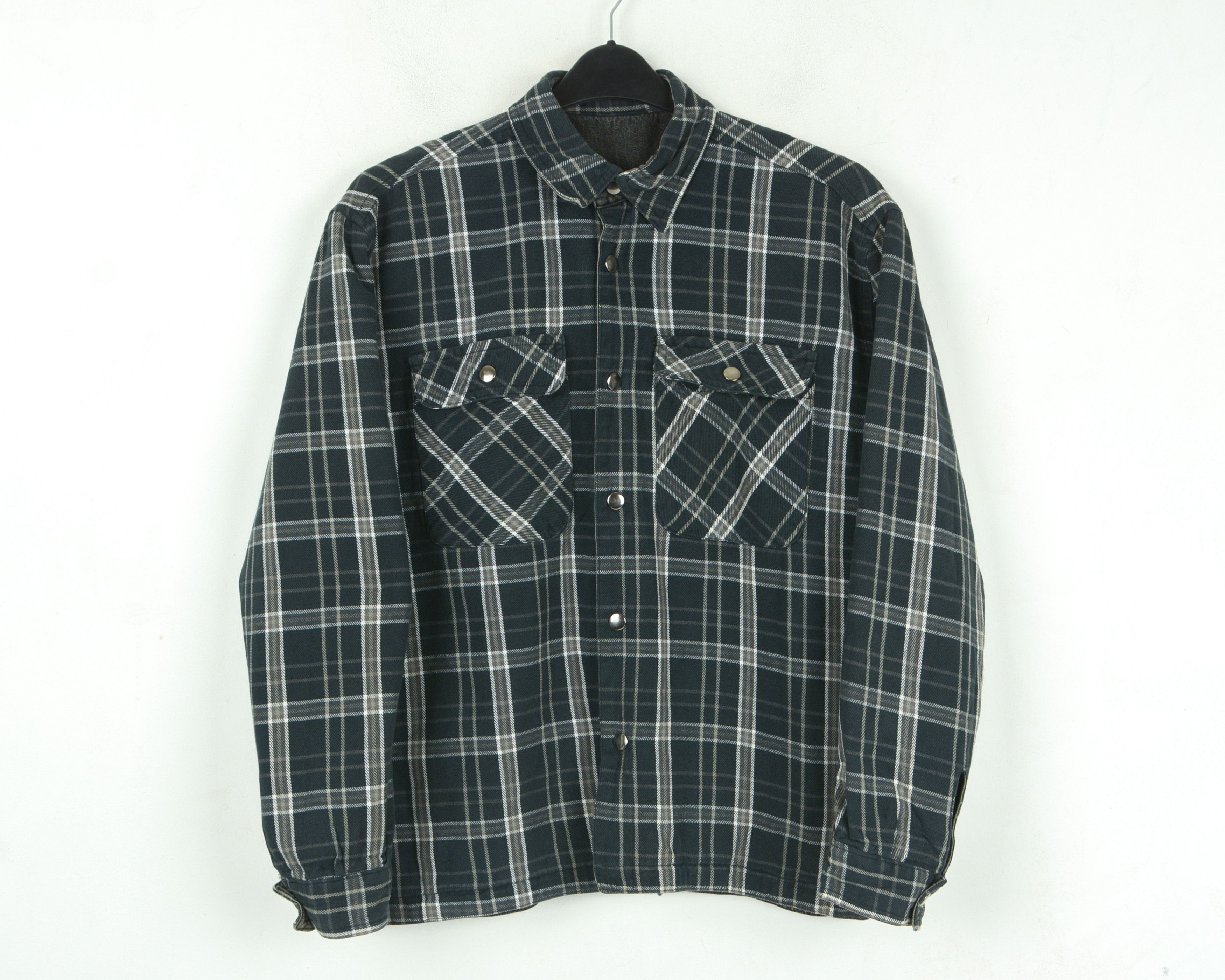 Vintage 100% Cotton Reversible 2in1 Shirt M Solid Snap Button Up Size US M / EU 48-50 / 2 - 8 Thumbnail