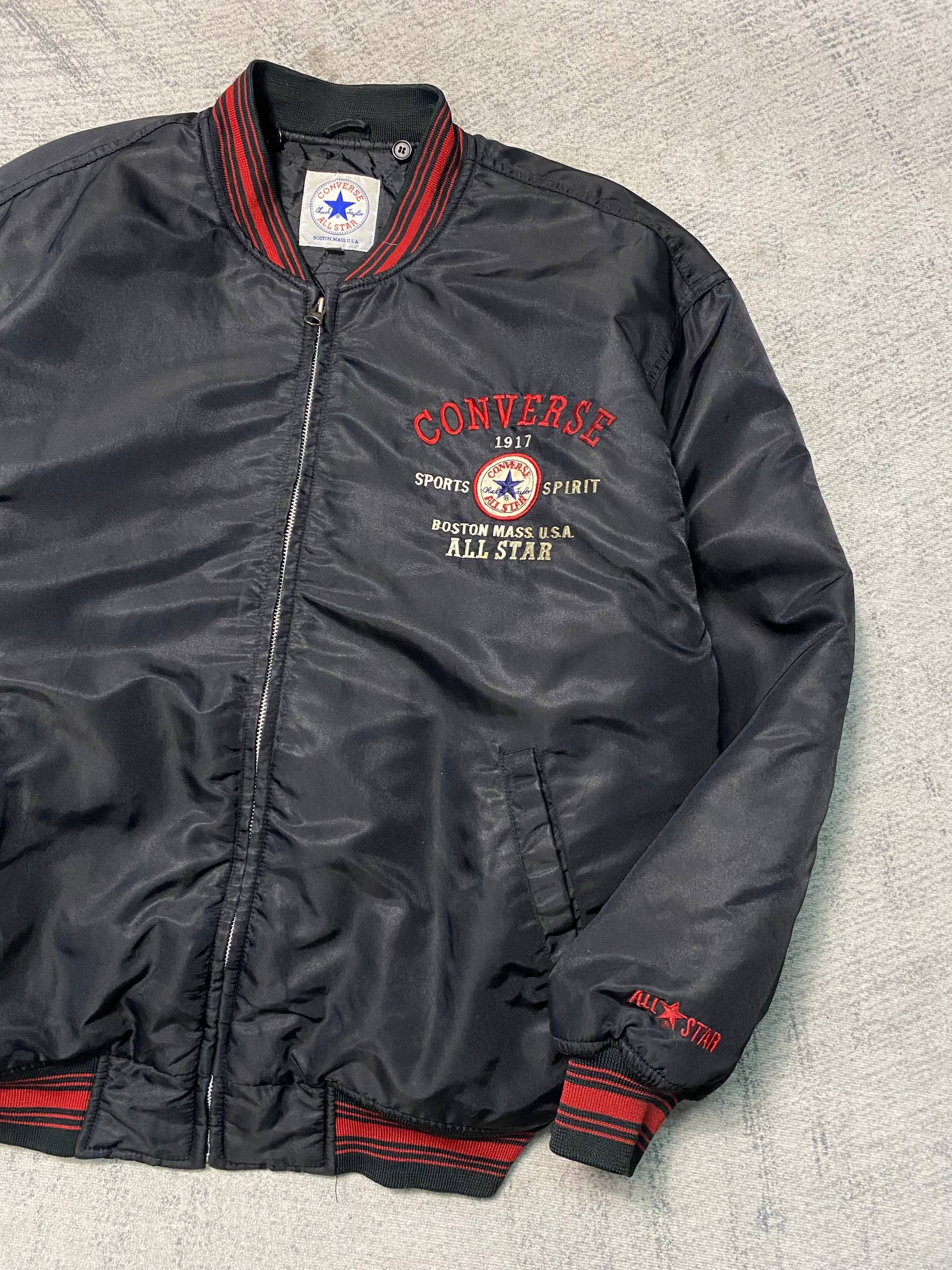Converse Vtg Converse USA Boston Embroidered Big Logo Bomber Jacket Size US L / EU 52-54 / 3 - 3 Thumbnail