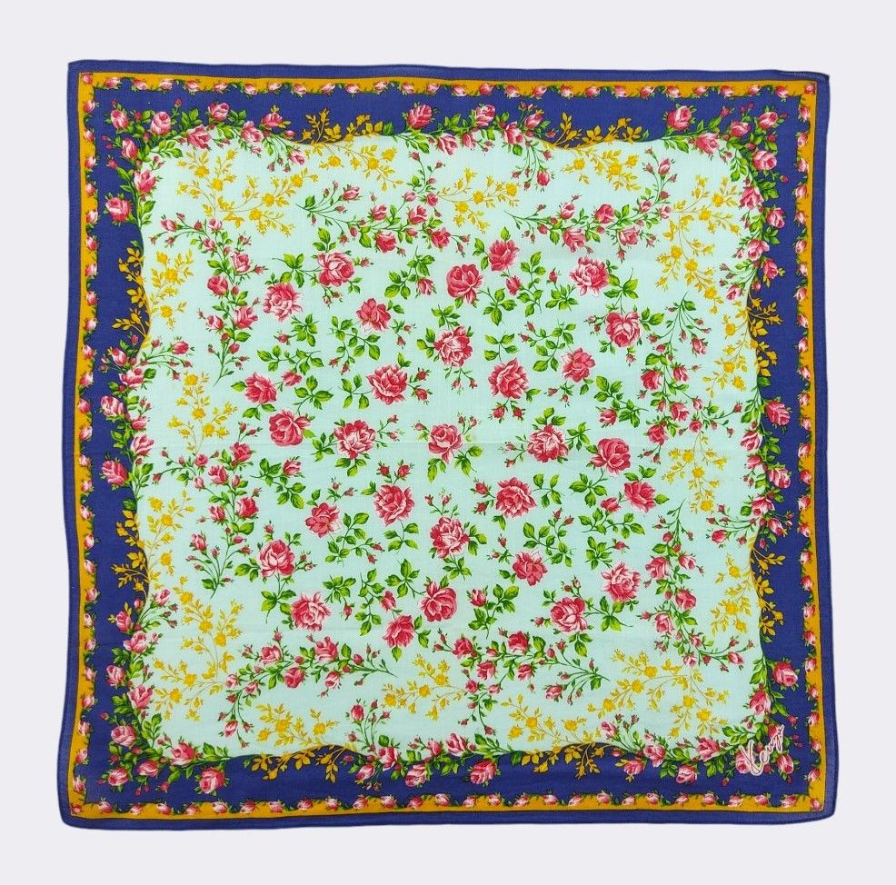 Kenzo Kenzo Paris Vintage Floral Rose Silk Scarf Handkerchief Size ONE SIZE - 1 Thumbnail