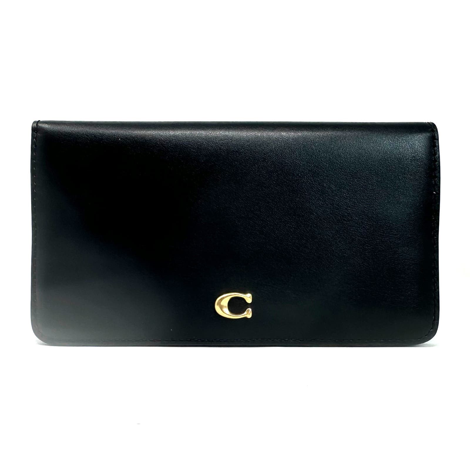 image of Coach Slim Wallet In Black Leather Style C5191 New With Tags, Women's
