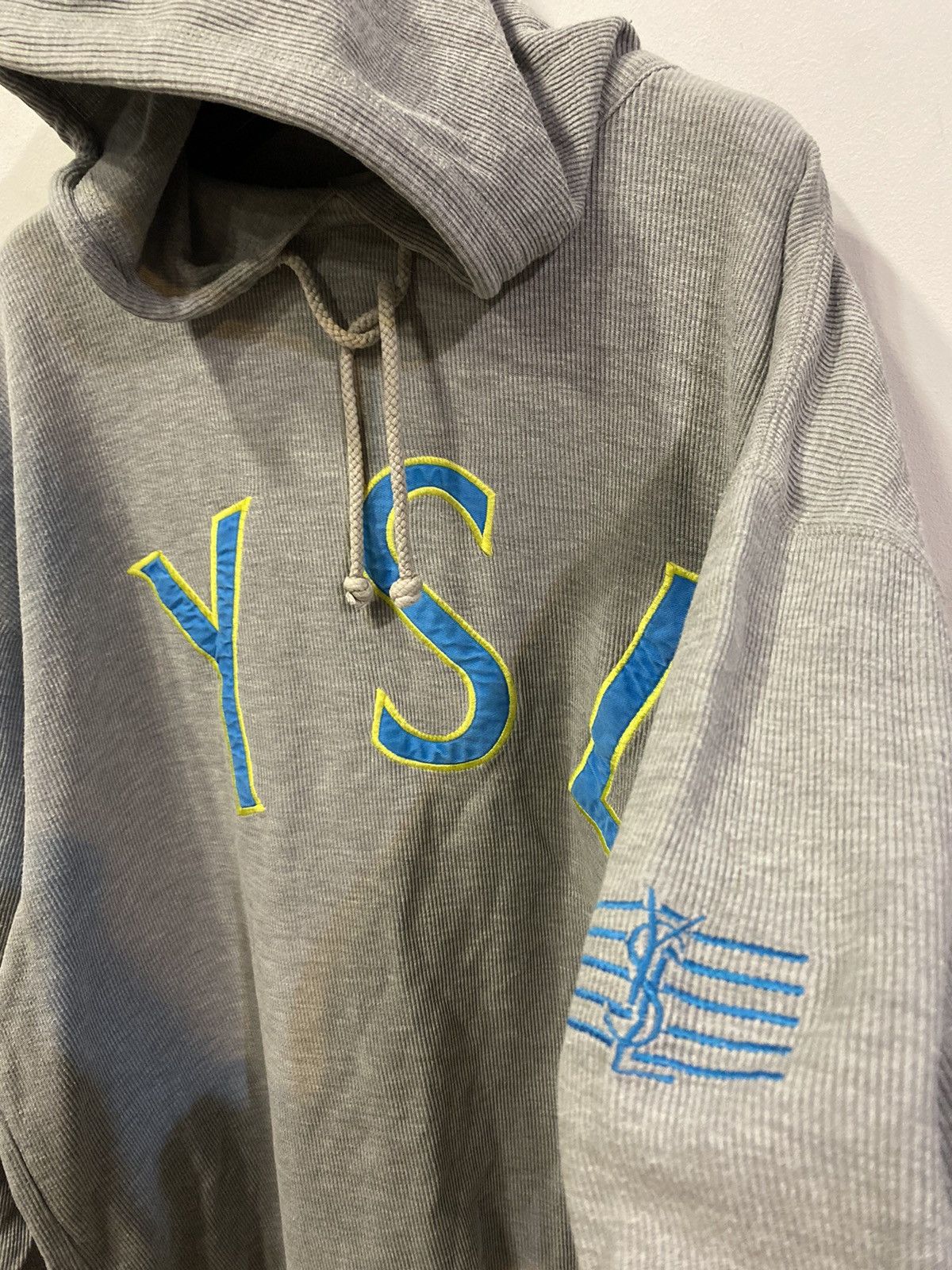 Yves Saint Laurent Big Logo YSL Hoodie Sweatshirt Rare YSL Sweater Size US XL / EU 56 / 4 - 12 Thumbnail