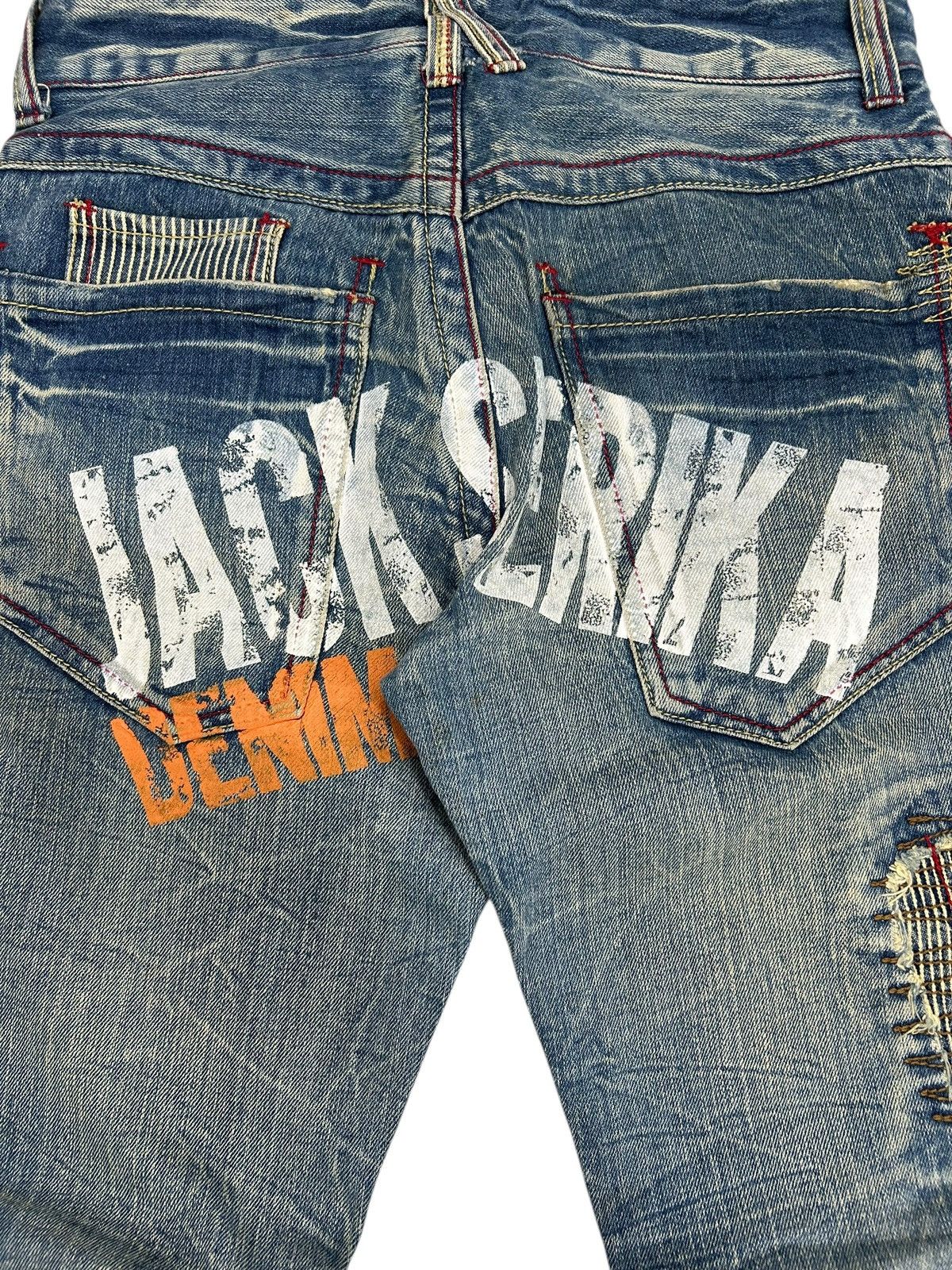 Japanese Brand Jack Serika Japan Denim Light Wash Mud Clawn Distressed Size US 31 - 16 Thumbnail
