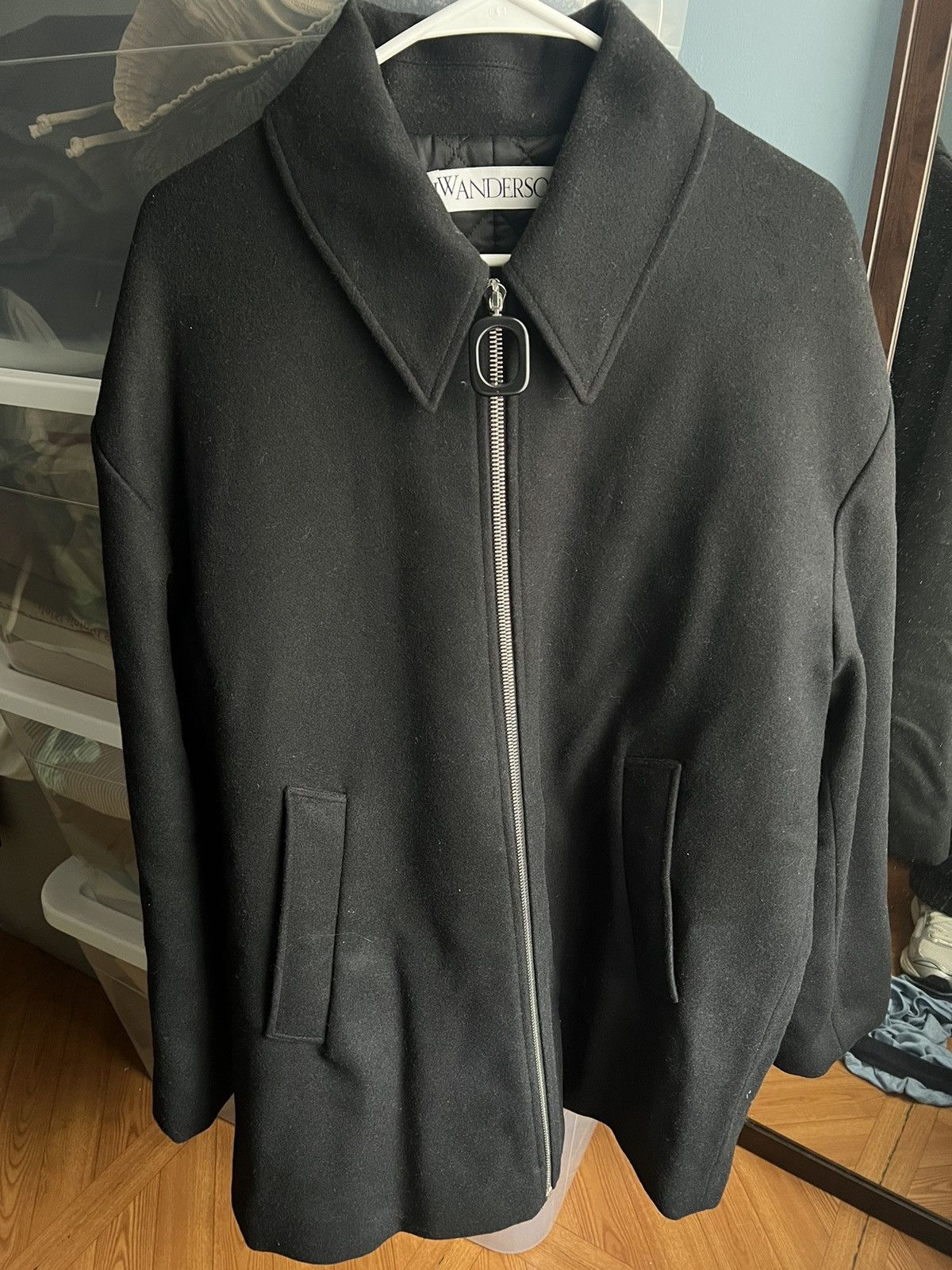 image of J W Anderson x Jw Anderson Wool Coat in Black, Men's (Size Large)