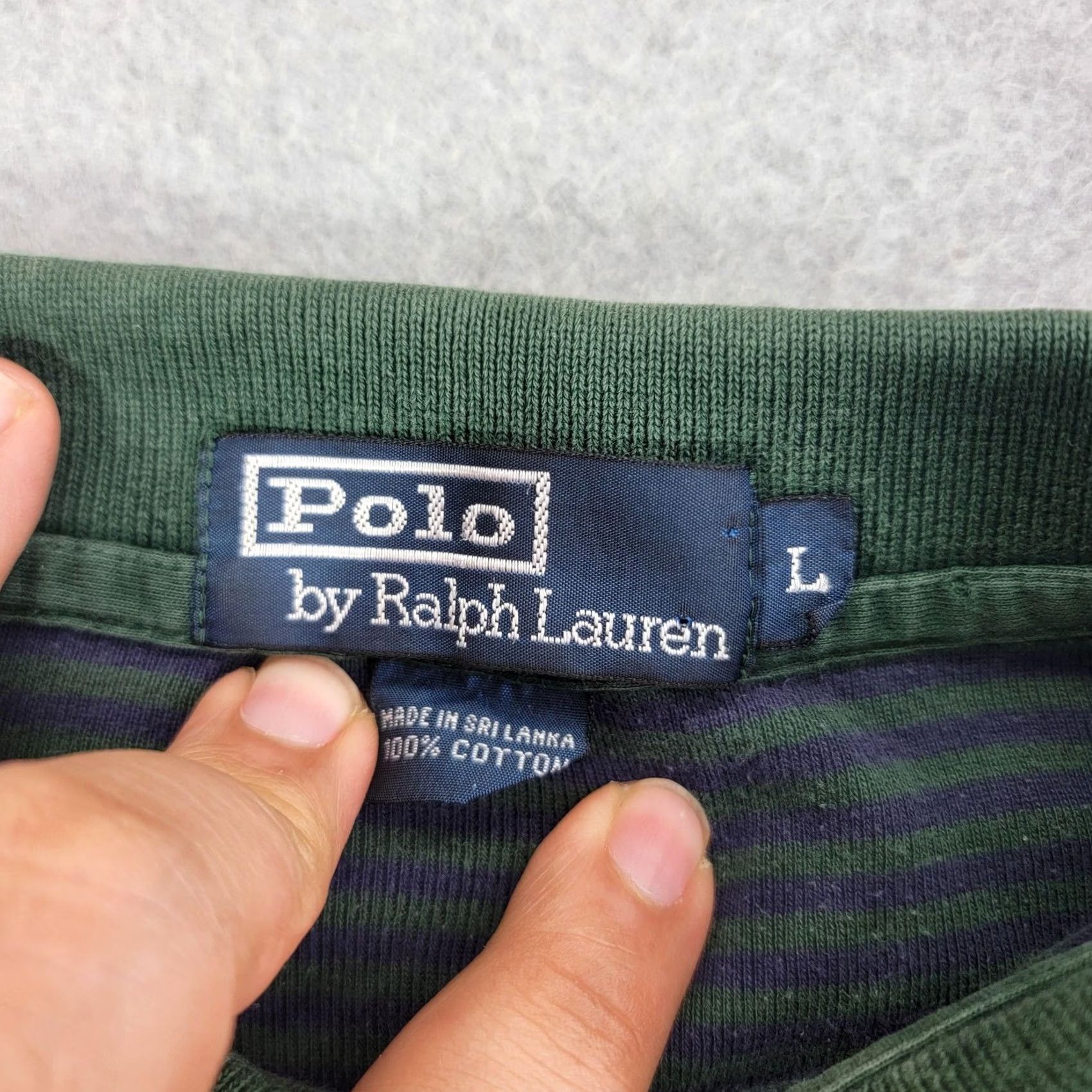 Polo Ralph Lauren Polo by Ralph Lauren Polo Shirt Mens L Green Striped Long Sleeve Jersey Polo Size US L / EU 52-54 / 3 - 2 Thumbnail