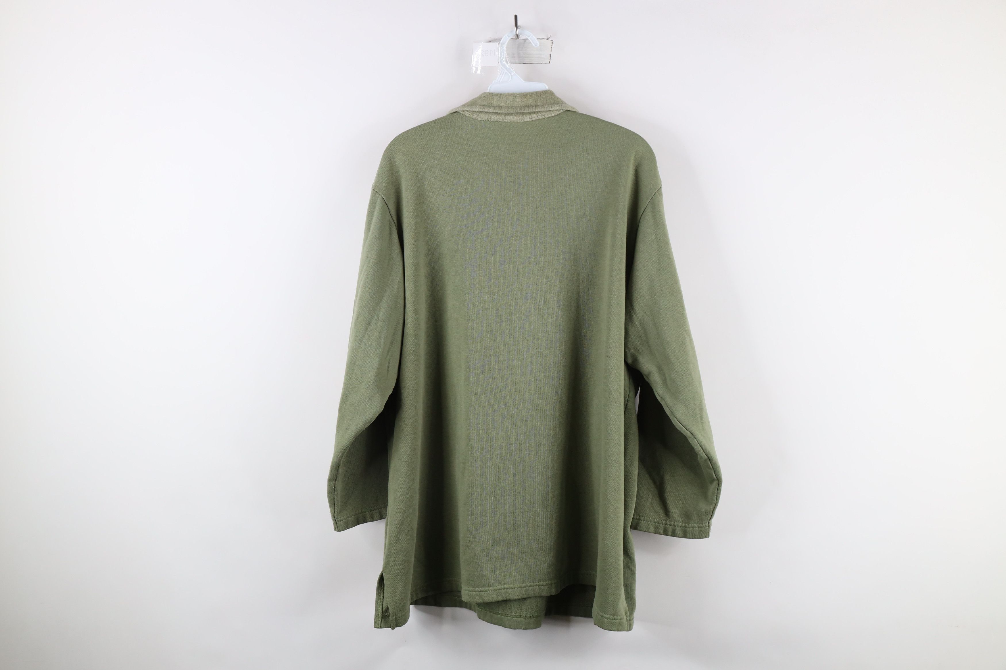 Vintage Vintage 90s Streetwear Velour Collared Pullover Sweatshirt Size XXL / US 16-18 / IT 52-54 - 8 Thumbnail