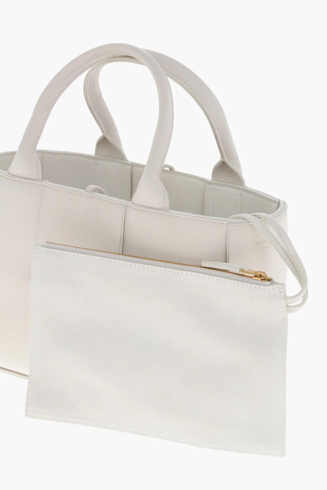 Bottega Veneta og1mm0426 Size: OS / Braided Leather Mini Tote Bag in White Size ONE SIZE - 4 Thumbnail