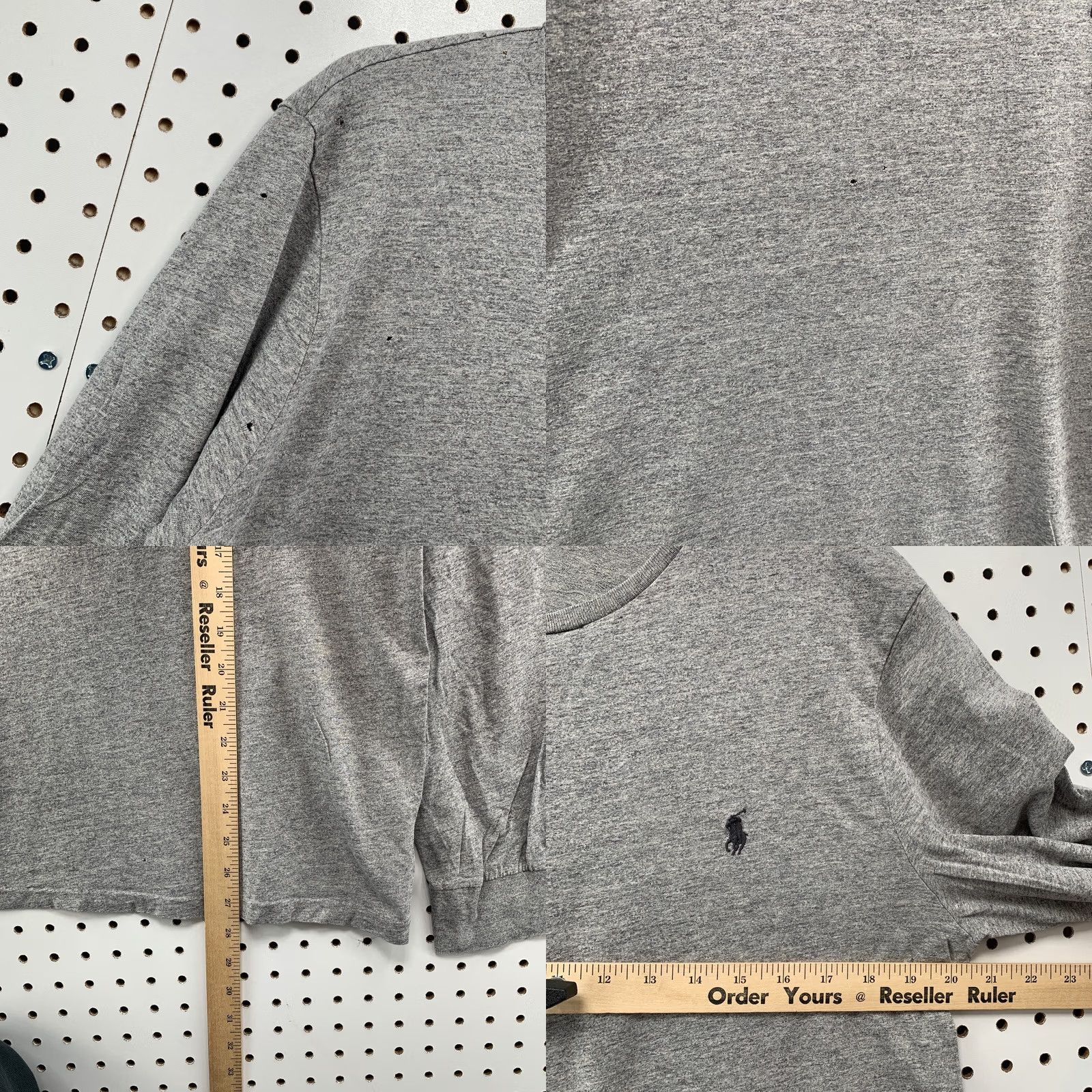 Polo Ralph Lauren Polo Ralph Lauren Shirt Mens Large Gray Black Pony Long Sleeve 20x28 Size US L / EU 52-54 / 3 - 9 Thumbnail