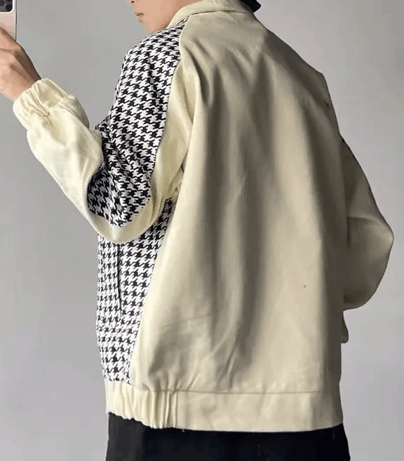 Japanese Brand × Vintage Retro houndstooth patchwork jacket coat Size US M / EU 48-50 / 2 - 3 Thumbnail