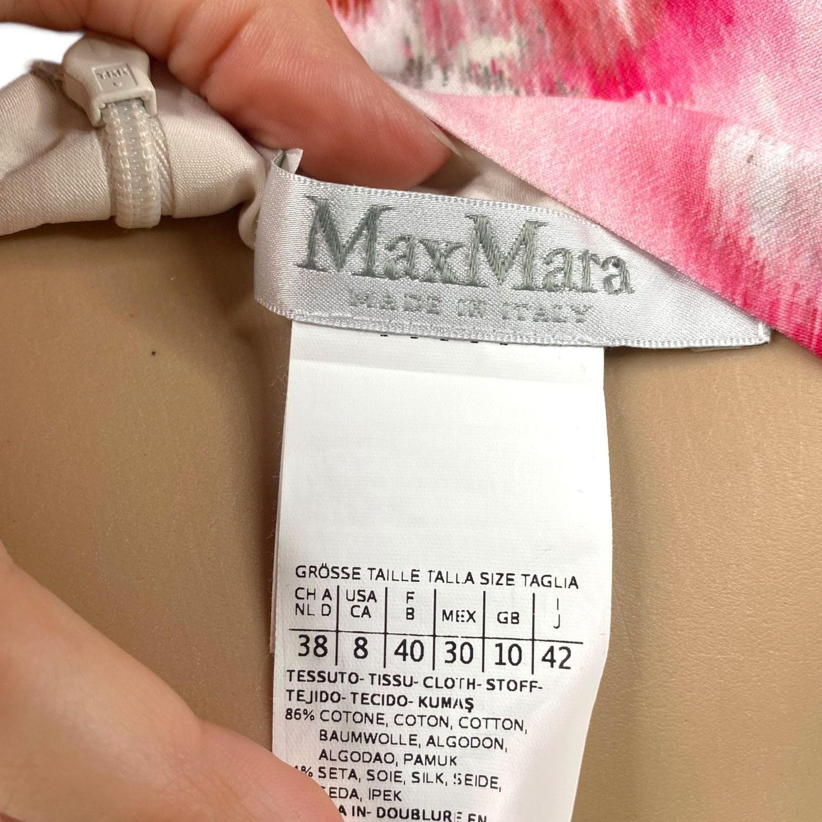 Max Mara Max Mara Watercolor Floral Snakeskin Belt Sheath Dress Size S / US 4 / IT 40 - 8 Thumbnail