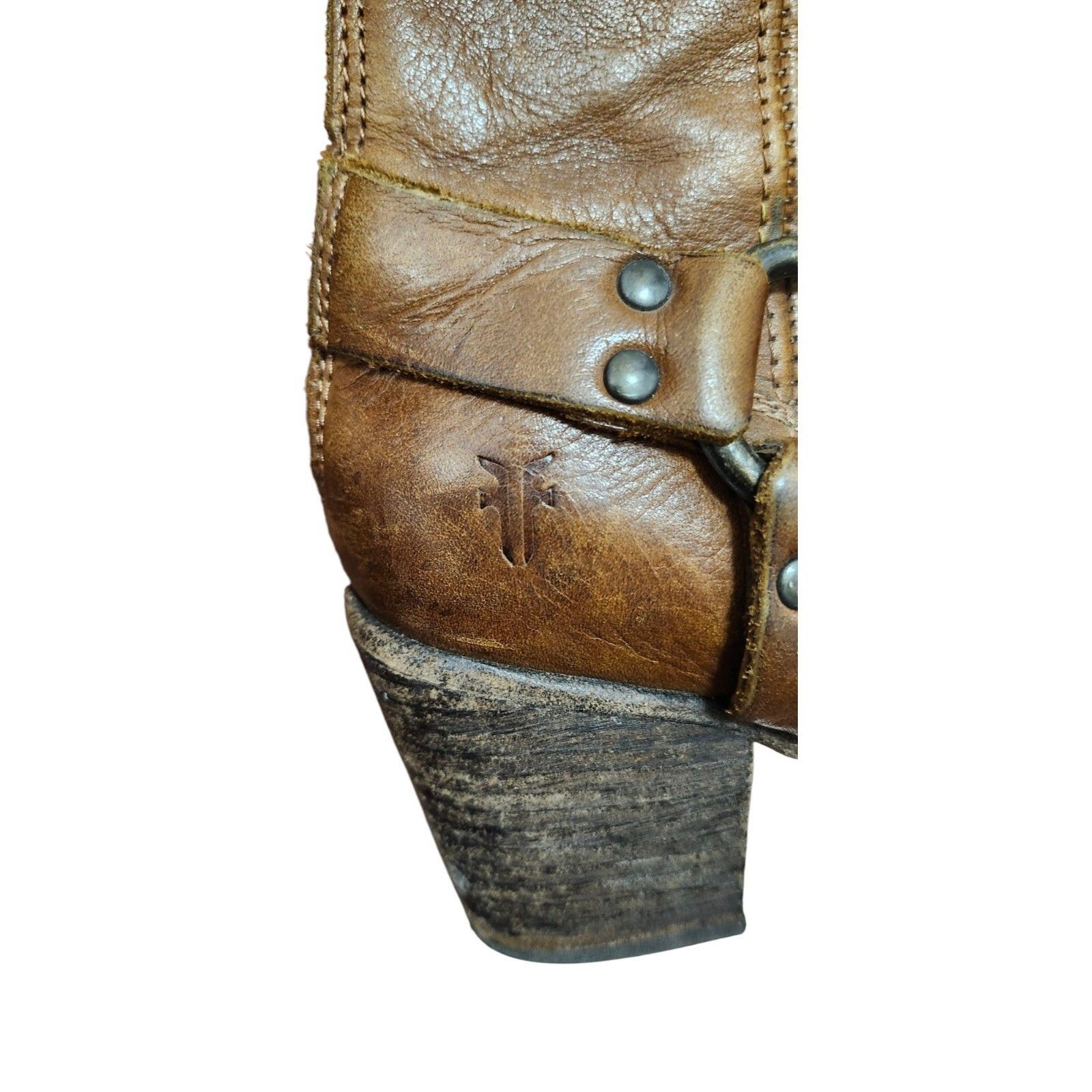 Frye FRYE Harness Boot Back Zip Cognac Leather size 6 B Size US 6 / IT 36 - 7 Thumbnail