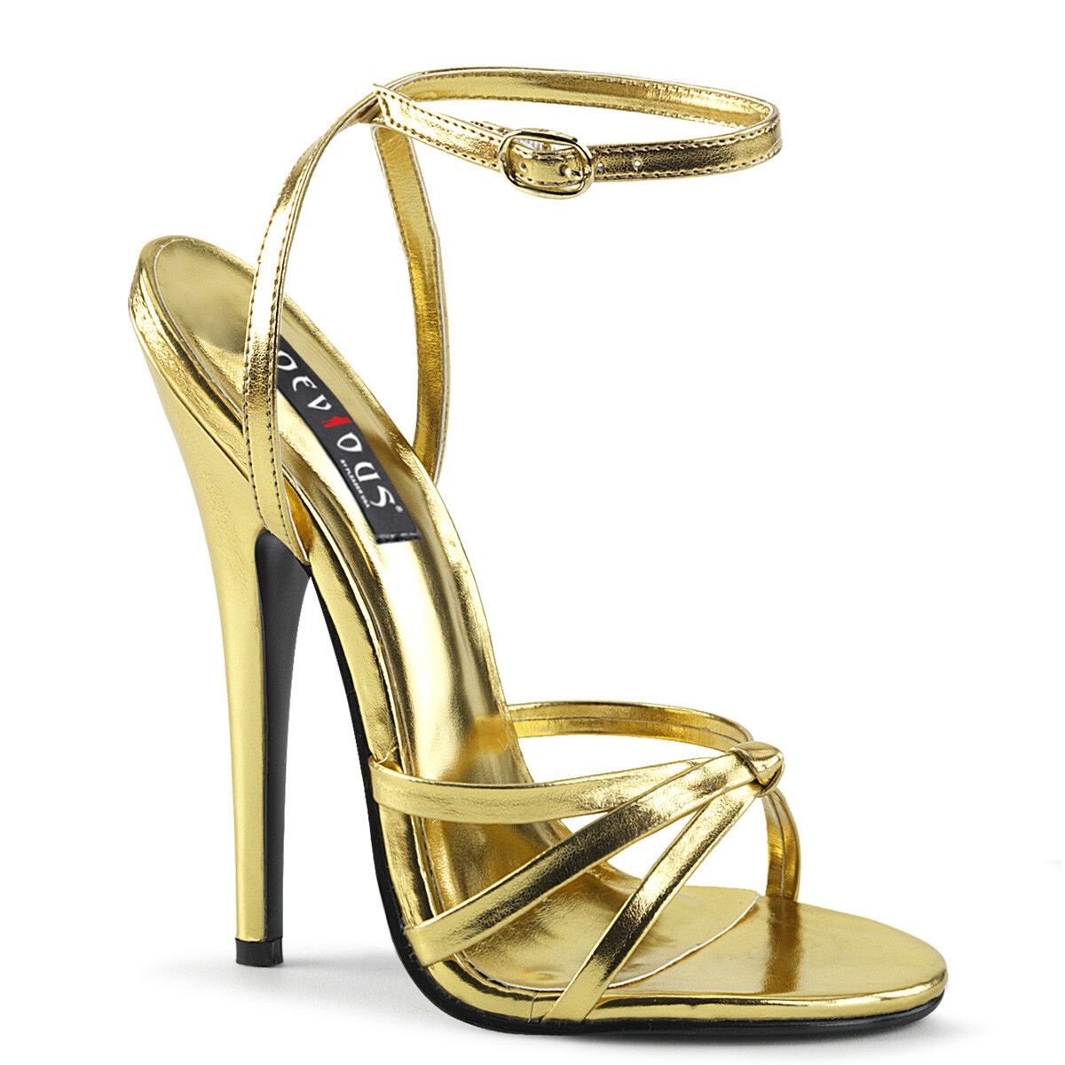 Other Domina 108 Gold High 6" Spike Heels Ankle Strap Stiletto Sho Size US 7 / IT 37 - 5 Thumbnail