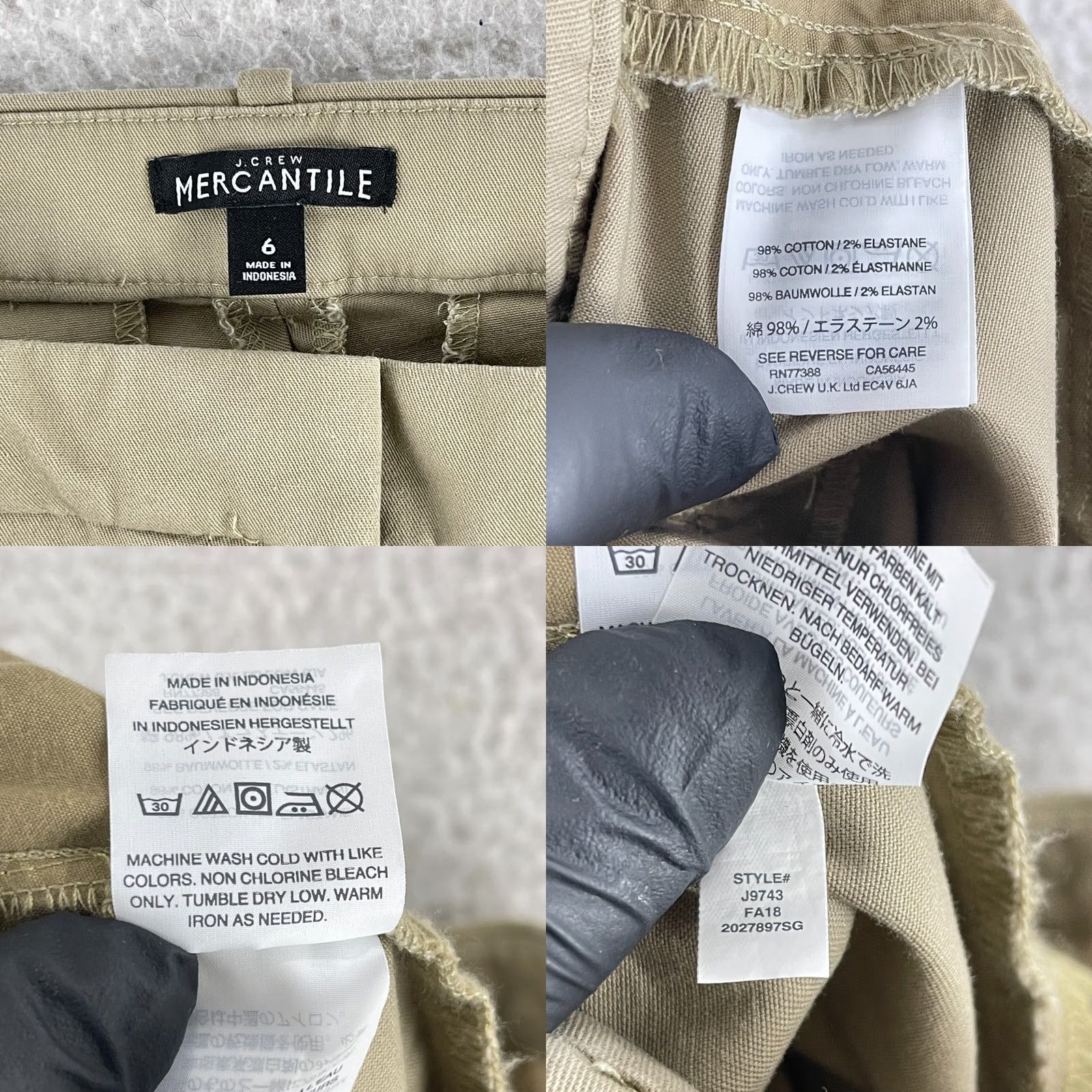 J.Crew J.CREW Chino Pants Womens Size 6 Beige Slim Straight Flat Front Mid-Rise Casual Workwear 80s 90s City Mens Women Girls Size 28" / US 6 / IT 42 - 9 Thumbnail