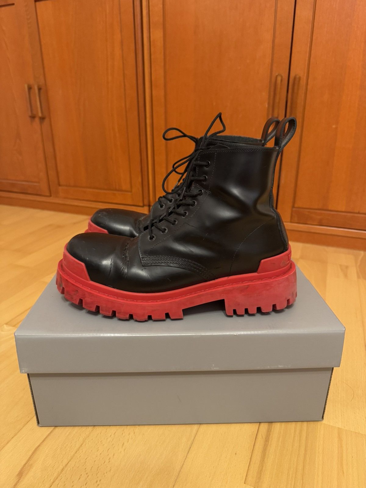 Balenciaga Balenciaga Strike Black Red Sole Boots Size US 7 / EU 40 - 1 Thumbnail