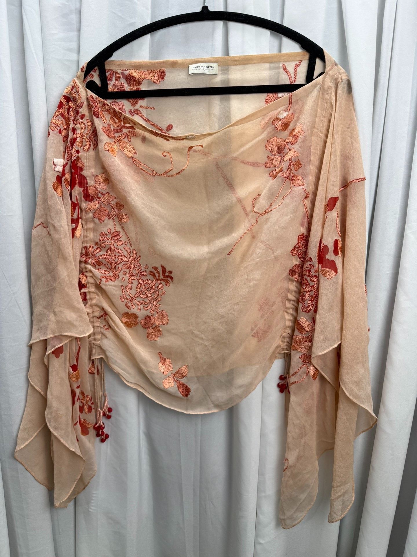 Dries Van Noten Dries van Noten Embroidered Floral Silk Cape Size ONE SIZE - 1 Thumbnail