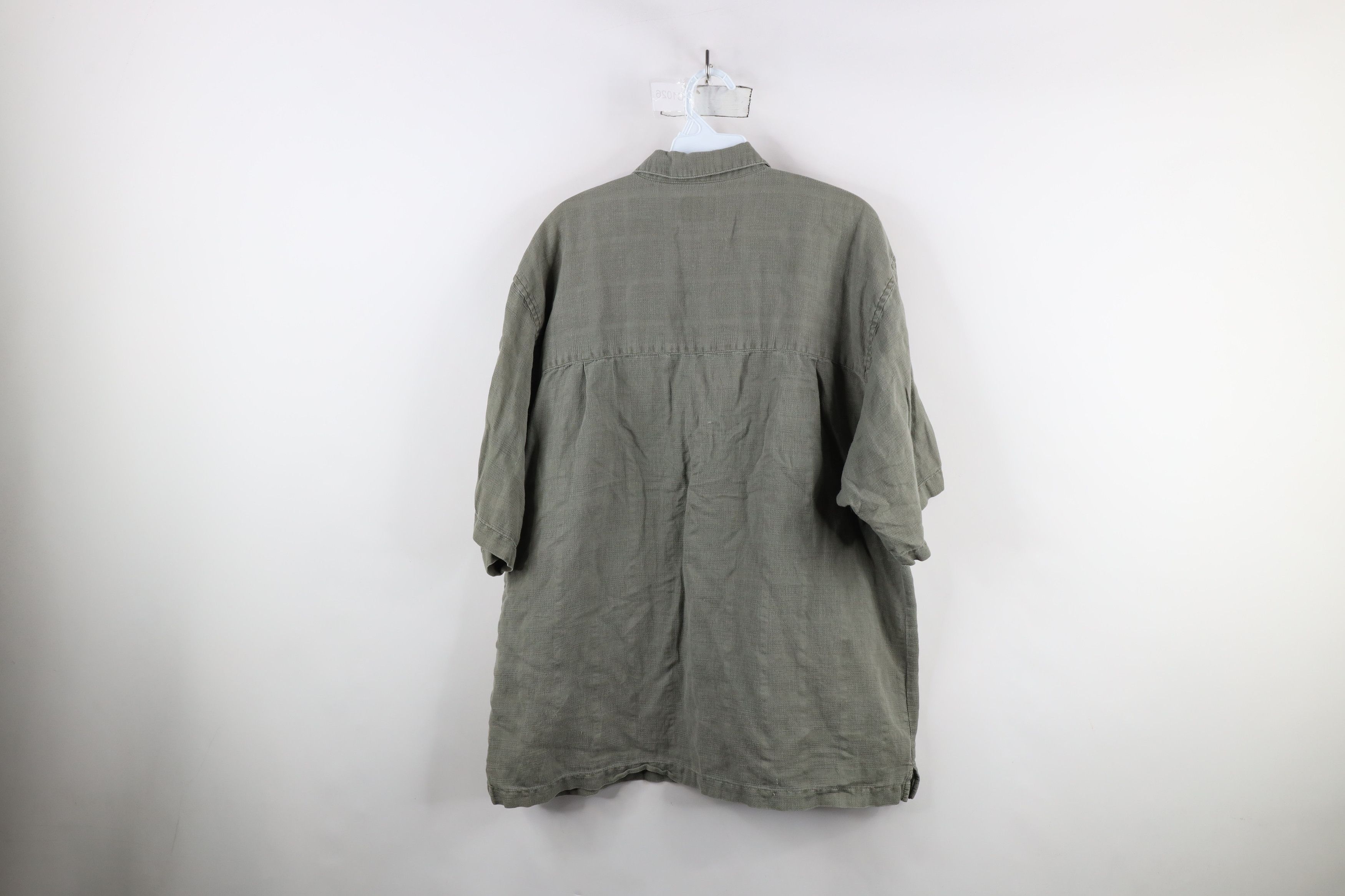 Vintage Vintage 90s Streetwear Weave Collared Button Shirt Green Size US XL / EU 56 / 4 - 9 Thumbnail