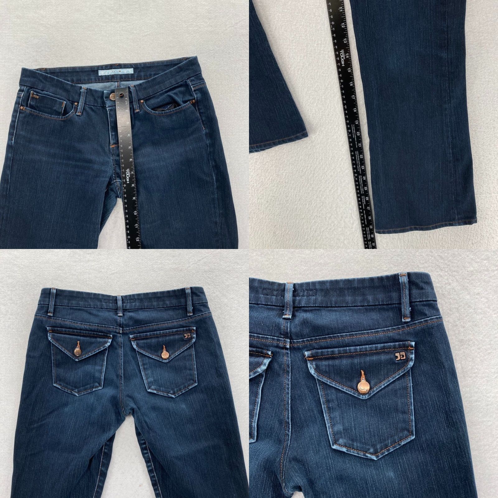 Vintage Joe's Jeans Rocker Bootcut Women's 28 Dark Wash Denim Low Rise Flap Pocket Jeans Size 28" / US 6 / IT 42 - 8 Thumbnail