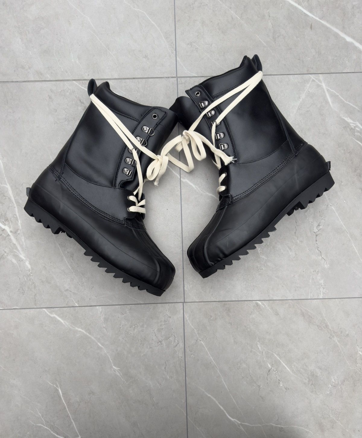 Black Vintage Military Combat Boots