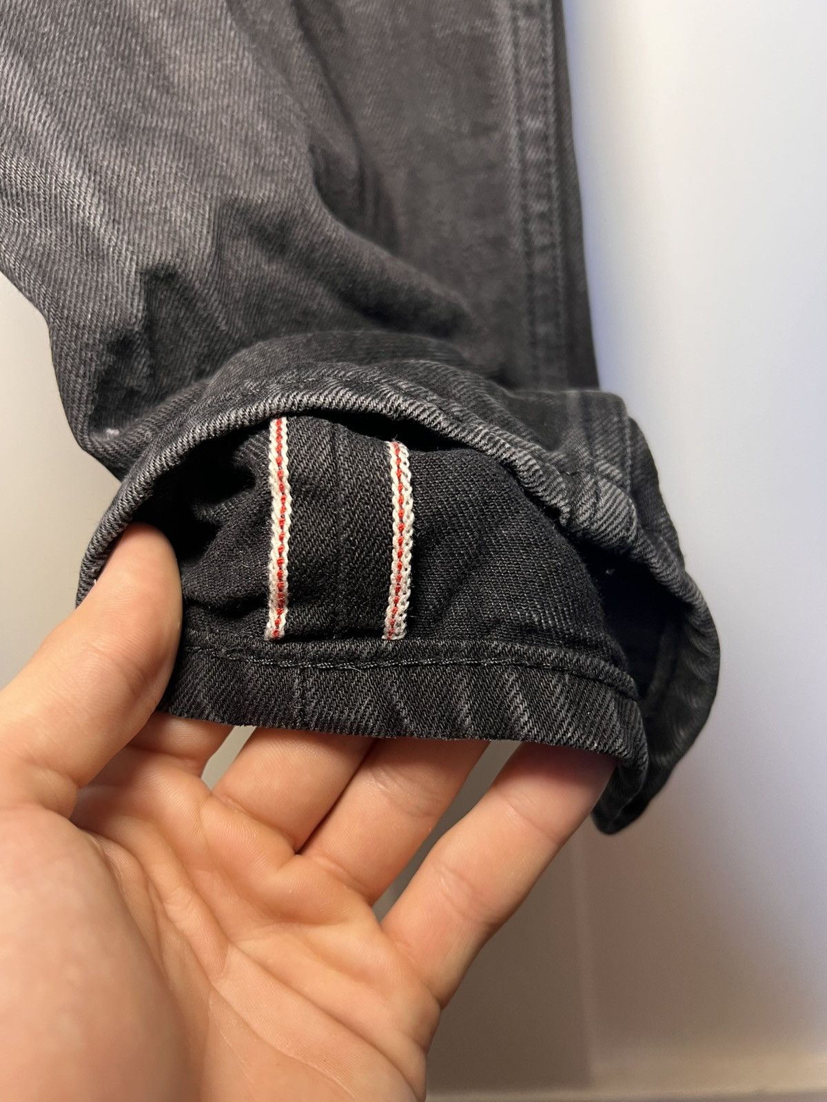 Naked & Famous Vintage Naked & Famous black raw selvedge denim slim jeans Size US 33 - 3 Thumbnail
