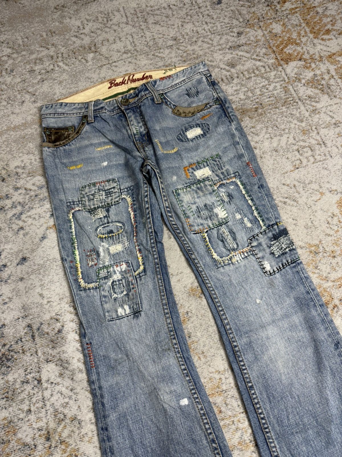 Tornado Mart Back number y2k style denim pants Size US 32 / EU 48 - 3 Thumbnail