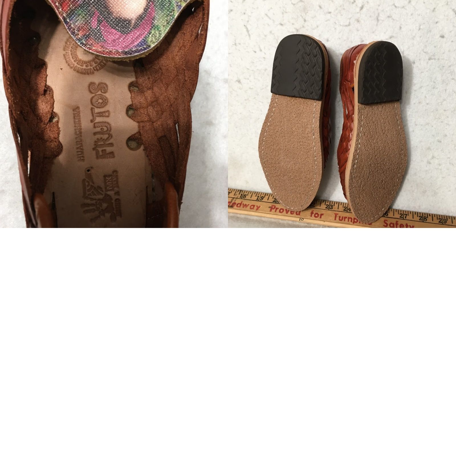 CLOSED frutos Huarache Sandal Womens Red/Tan graphic toe sz 2 CLOSED TOE Slip On Leather Casual Size US 4.5 / IT 34.5 - 8 Thumbnail