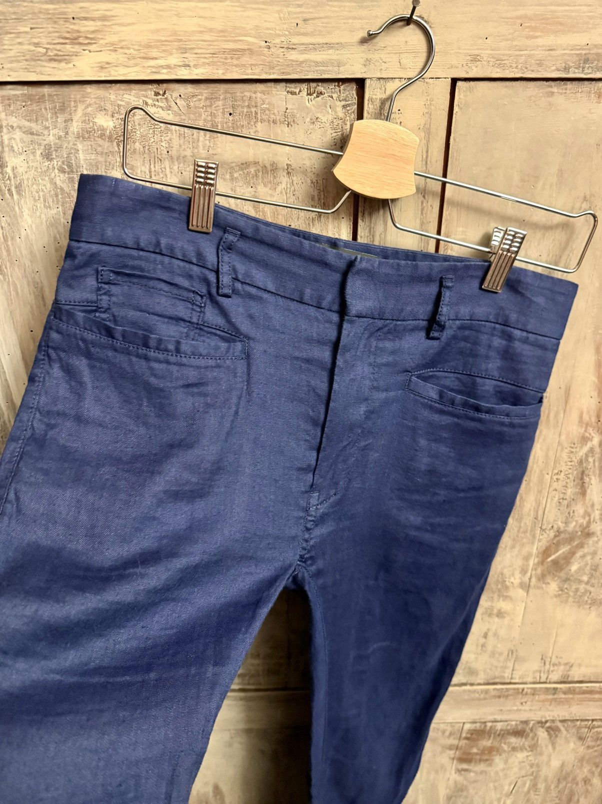 Haider Ackermann haider ackermann biker skinny blue pants linen XXS men Size US 27 - 11 Thumbnail