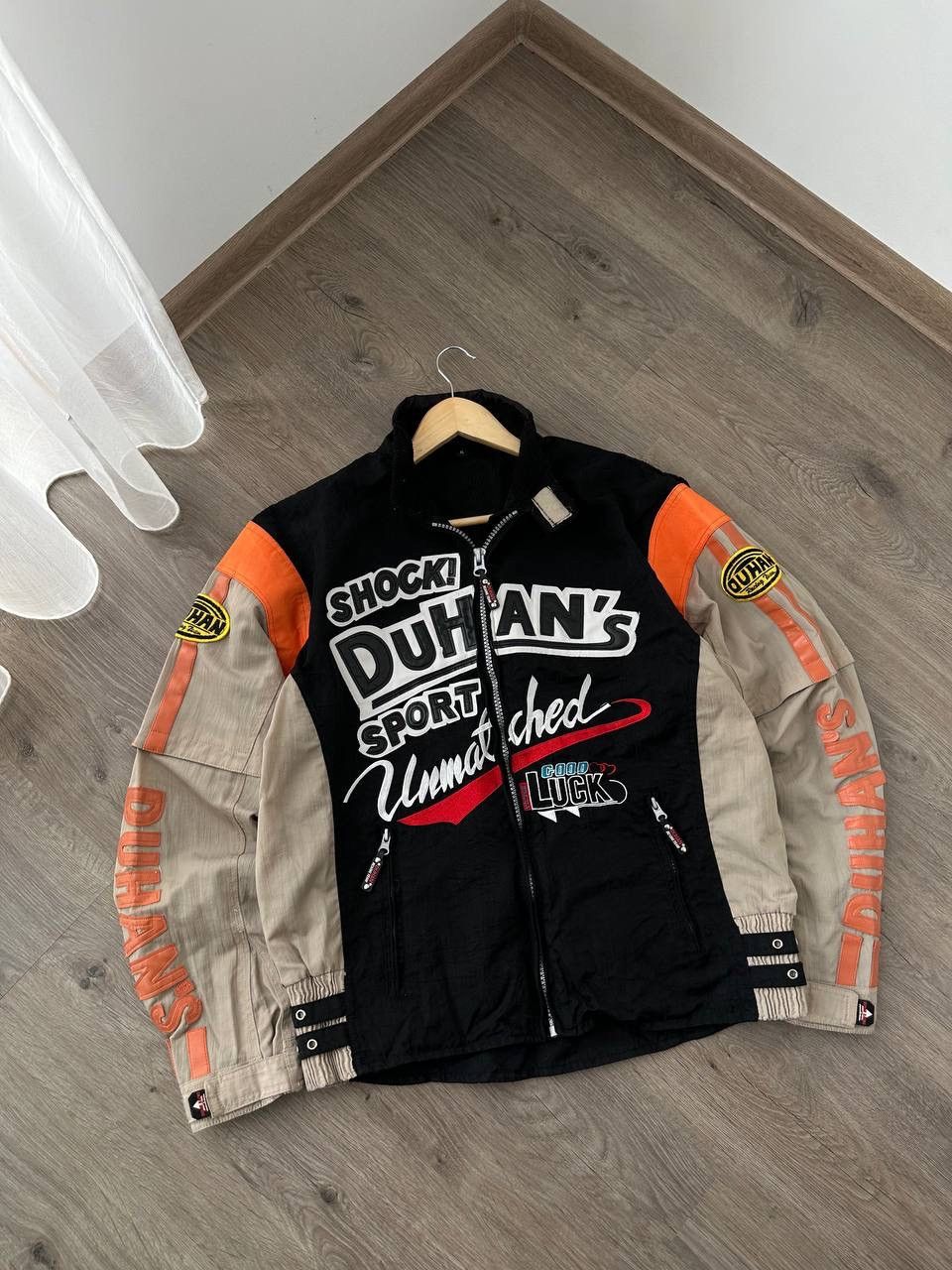 Japanese Brand × Vintage Vintage Duhan’s Shocki Moto Black Big Logo Racing Jacket Size US L / EU 52-54 / 3 - 2 Thumbnail